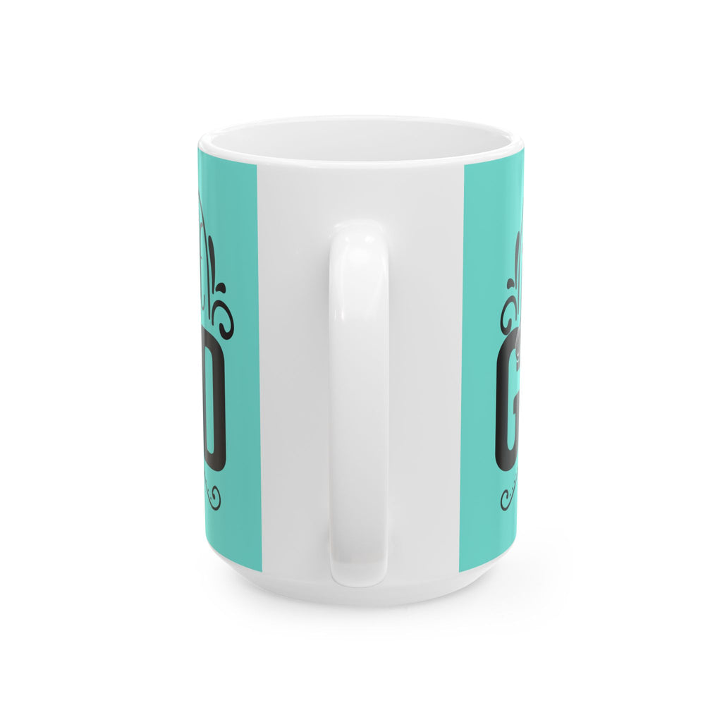 Best God Mom Ceramic Mug - Aqua Inspirational Coffee Cup (11oz, 15oz)