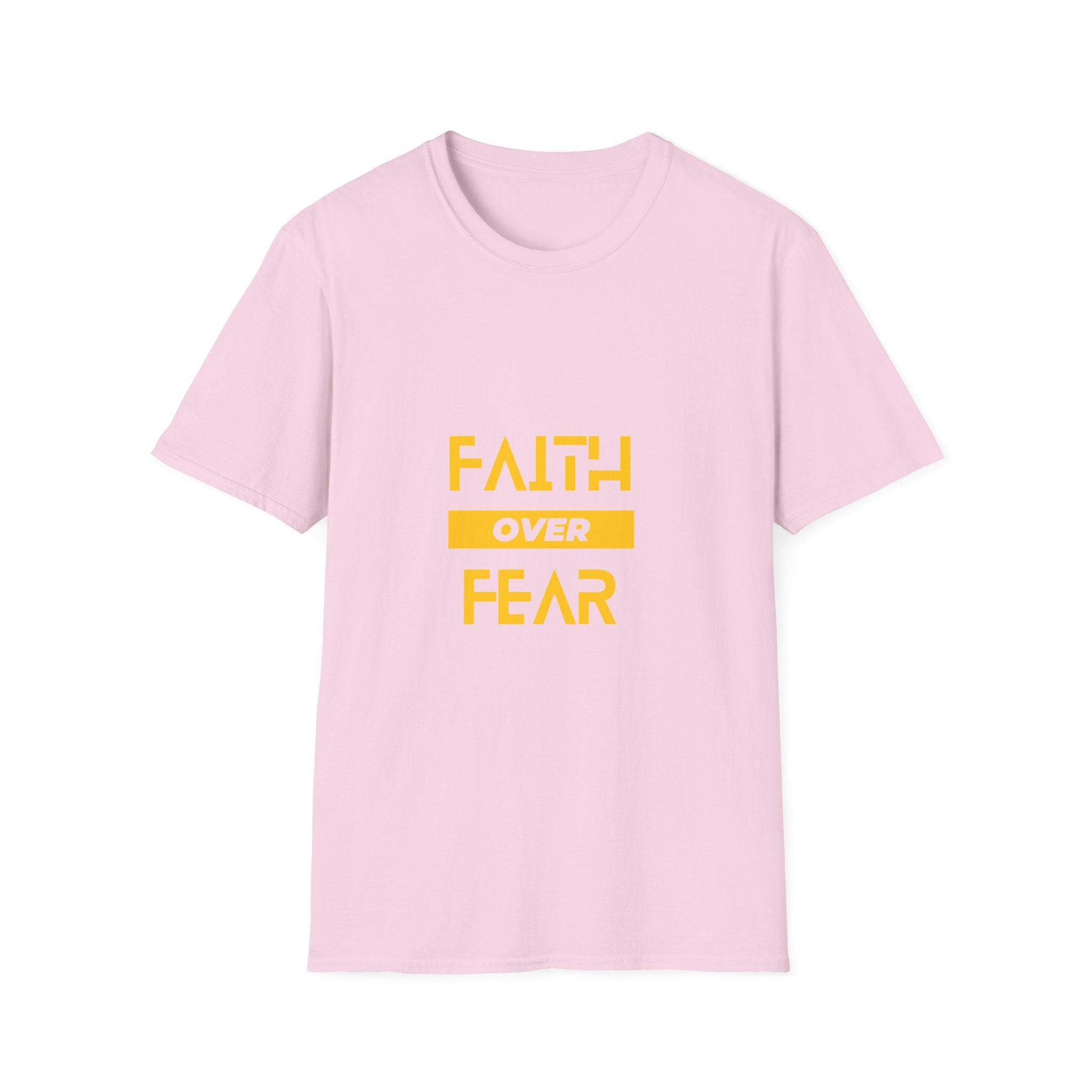 Camiseta "Fe sobre Miedo" | Camiseta Cristiana con Letras Amarillas