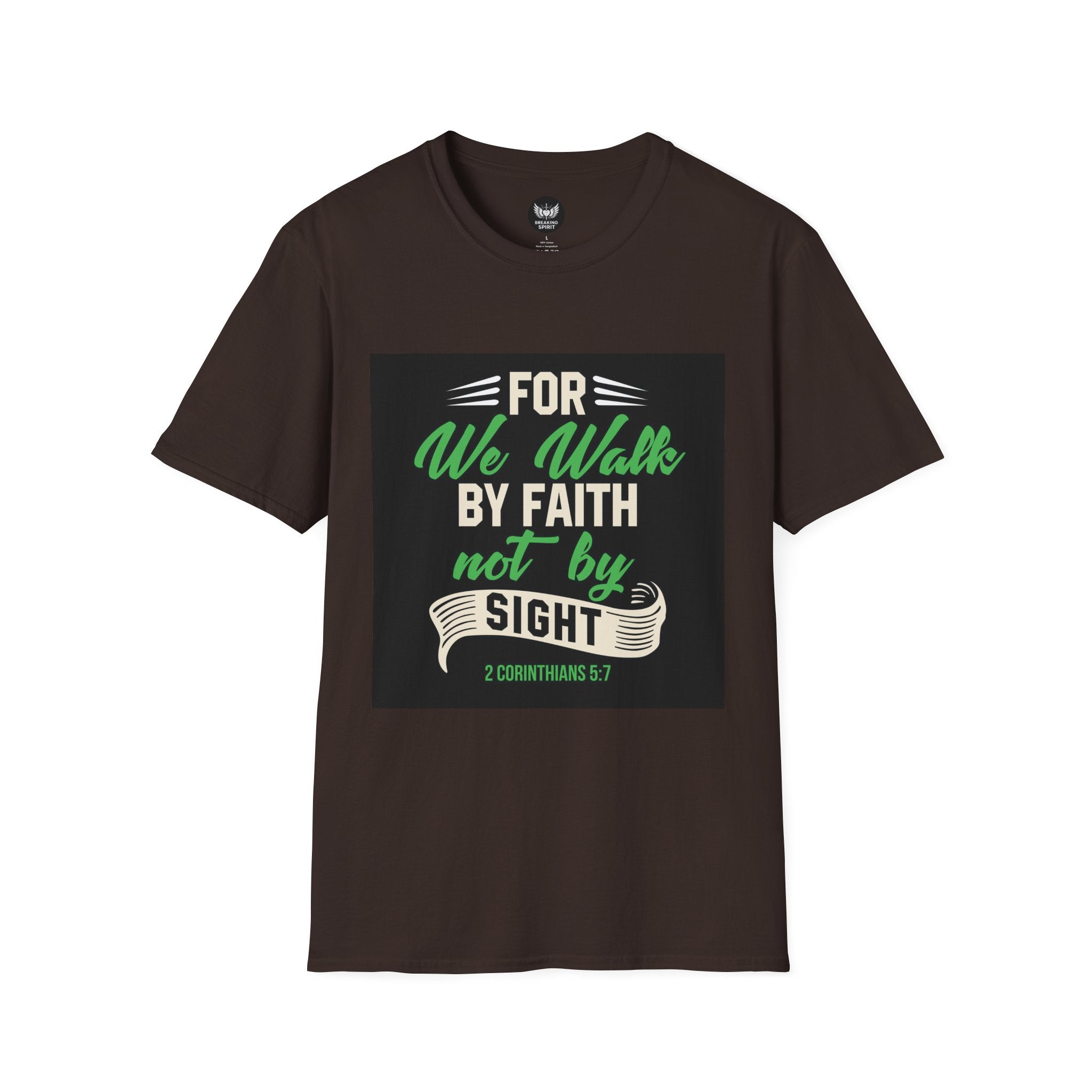 Faith T-Shirt — "For We Walk by Faith Not by Sight" Christian Graphic Tee
