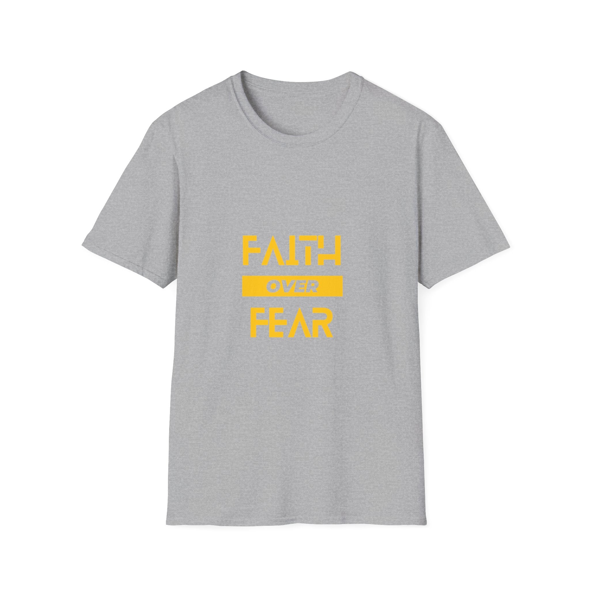 Camiseta "Fe sobre Miedo" | Camiseta Cristiana con Letras Amarillas
