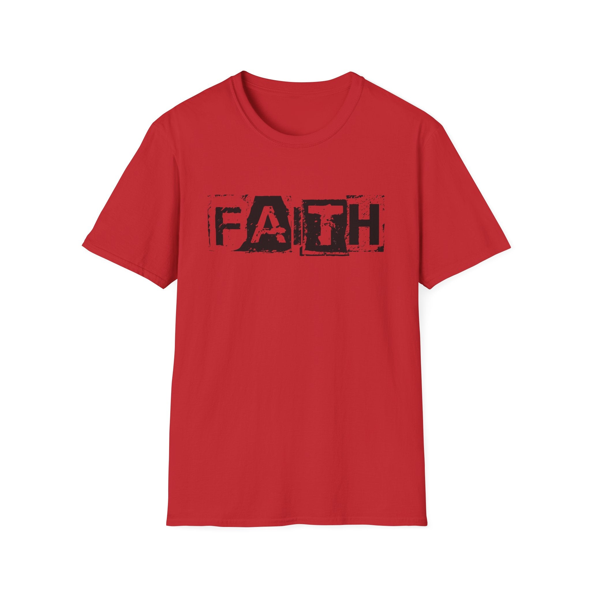 Faith Distressed Block T-Shirt — Christian Inspirational Graphic Tee