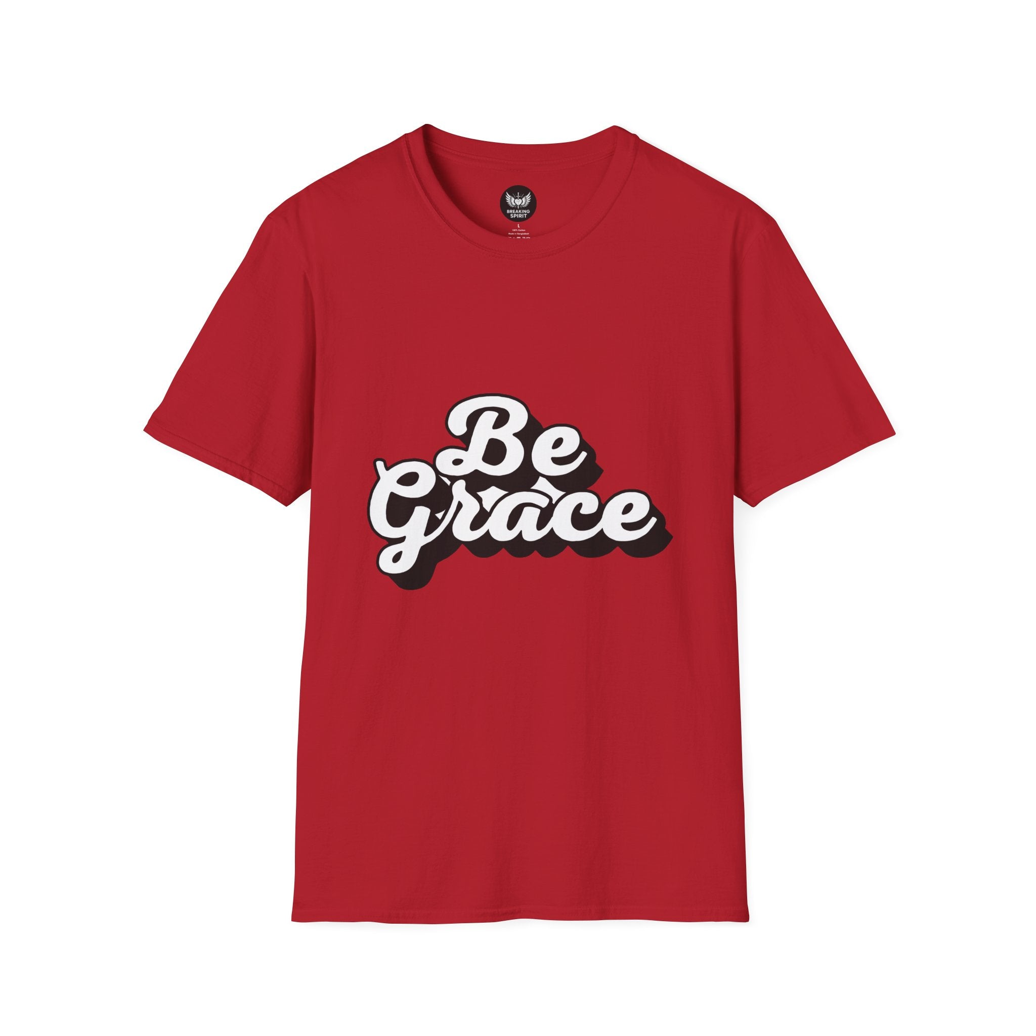 Be Grace script logo T-Shirt | inspirational typography, black white design