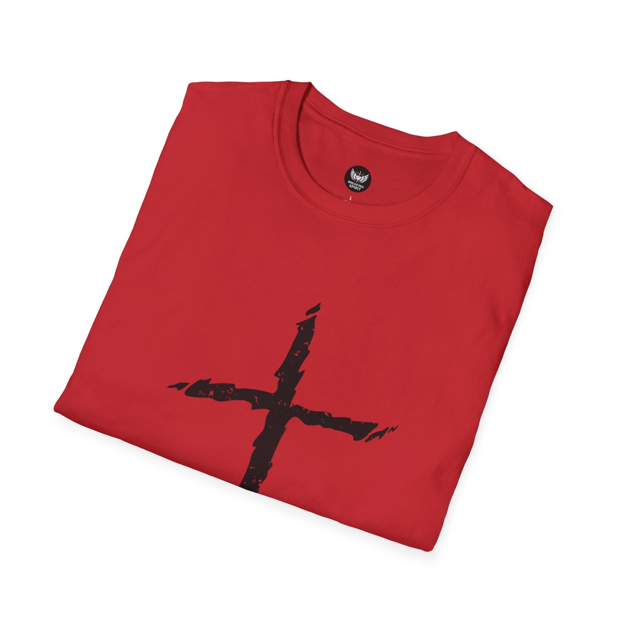 Camiseta Cruzada Pincelada Cristiana — Camiseta Gráfica de Fe Minimalista