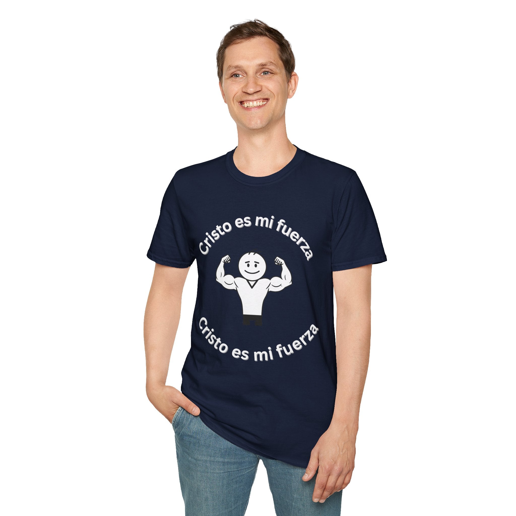 Camiseta cristiana de fuerza — Camiseta de entrenamiento de fe "Cristo es mi fuerza"