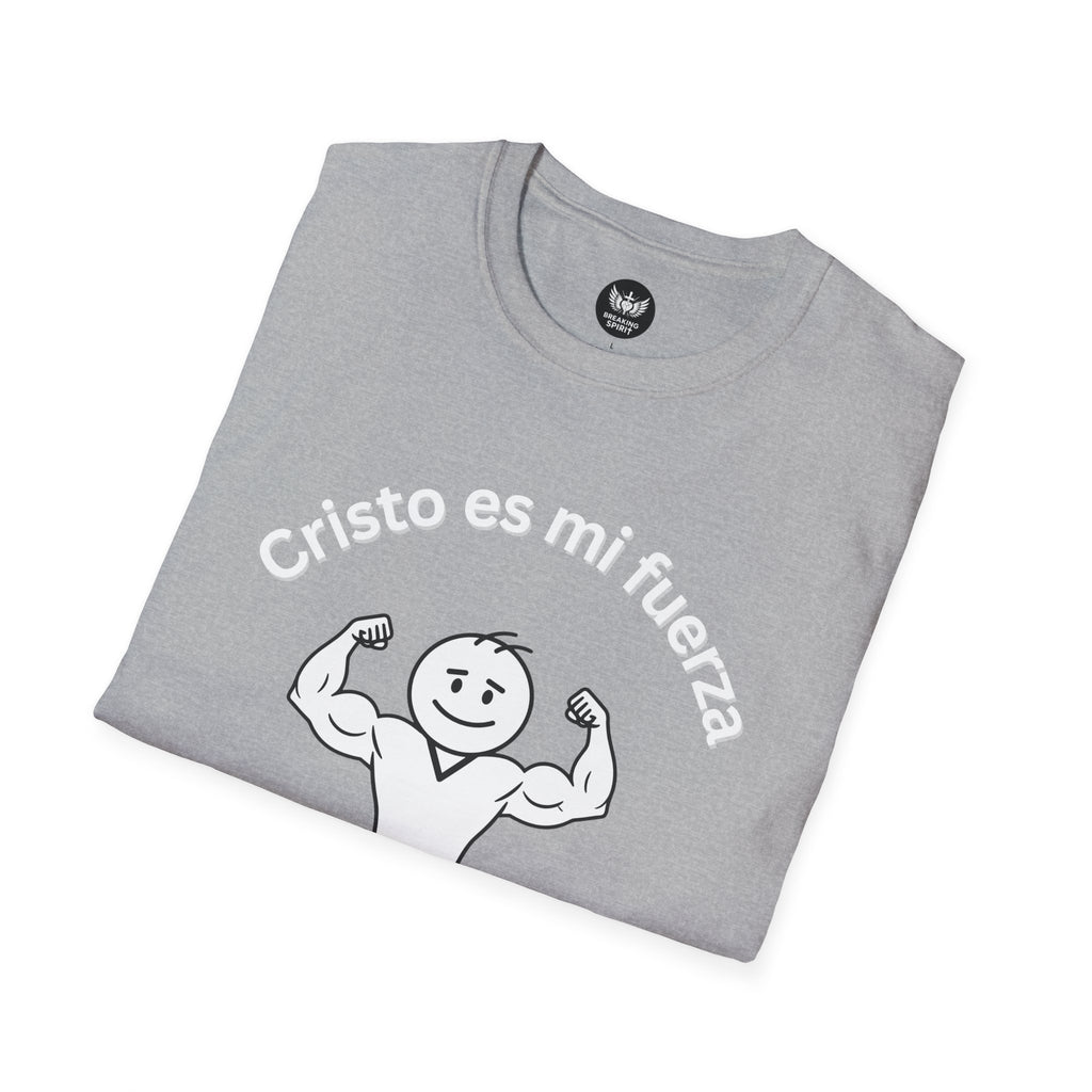 Camiseta cristiana de fuerza — Camiseta de entrenamiento de fe "Cristo es mi fuerza"