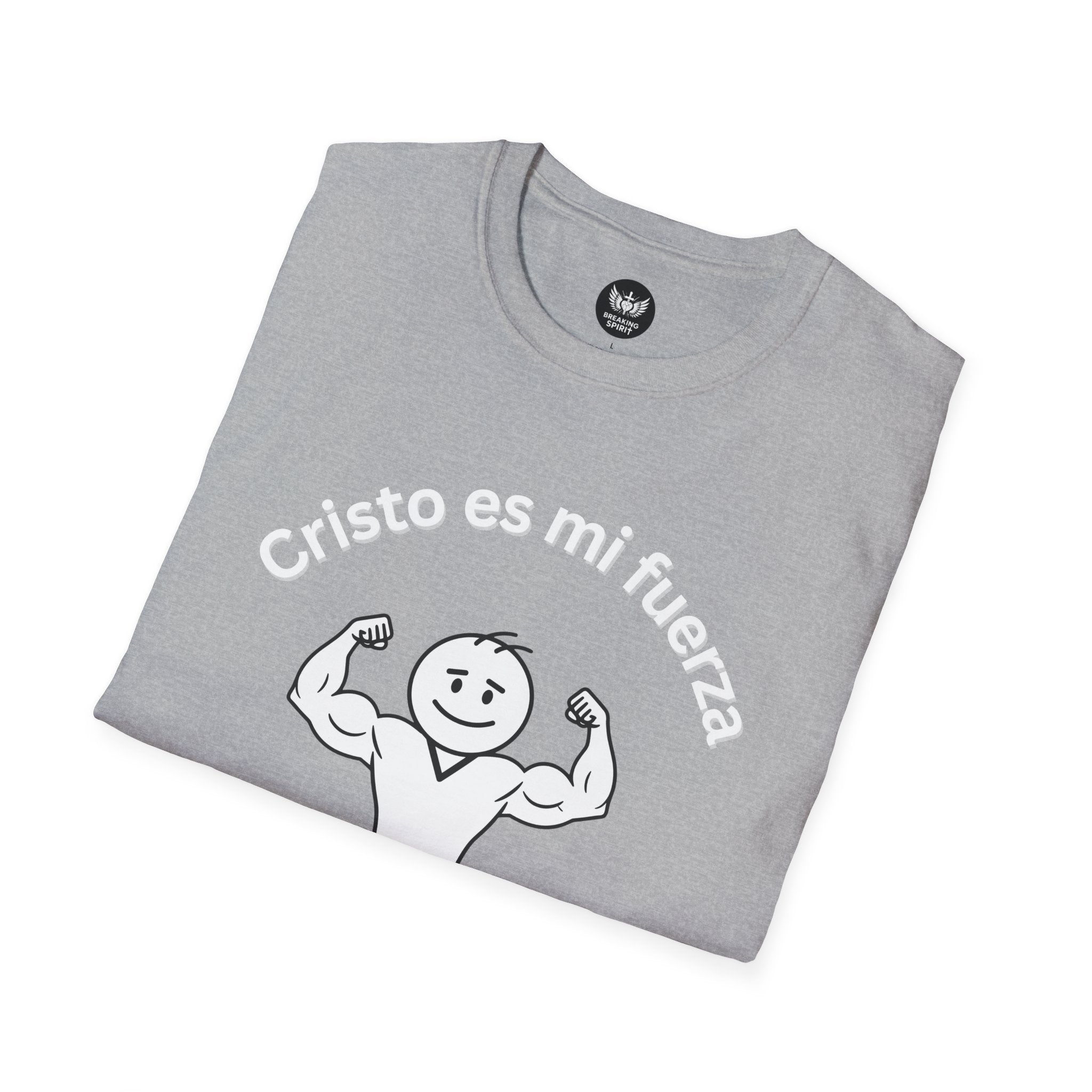 Camiseta cristiana de fuerza — Camiseta de entrenamiento de fe "Cristo es mi fuerza"