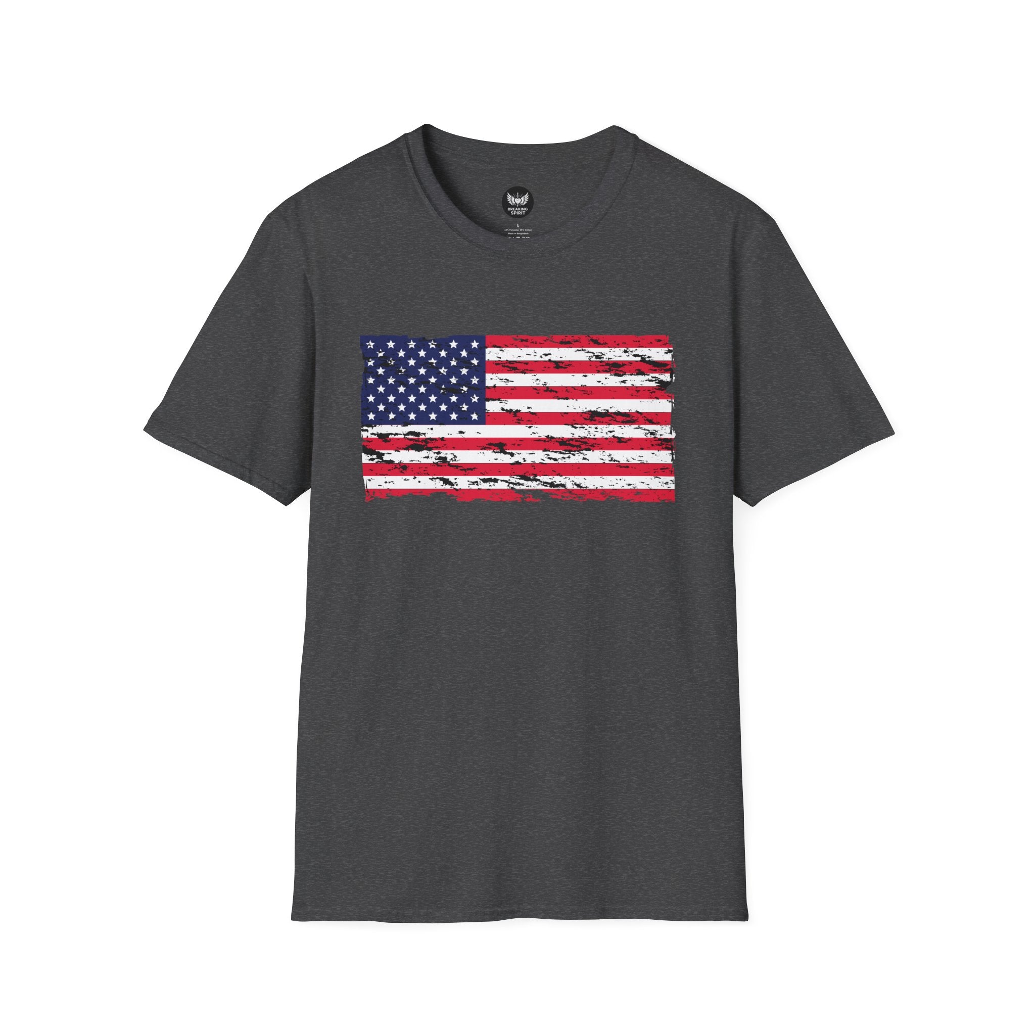 Distressed American Flag T-Shirt — Vintage USA Patriotic Tee