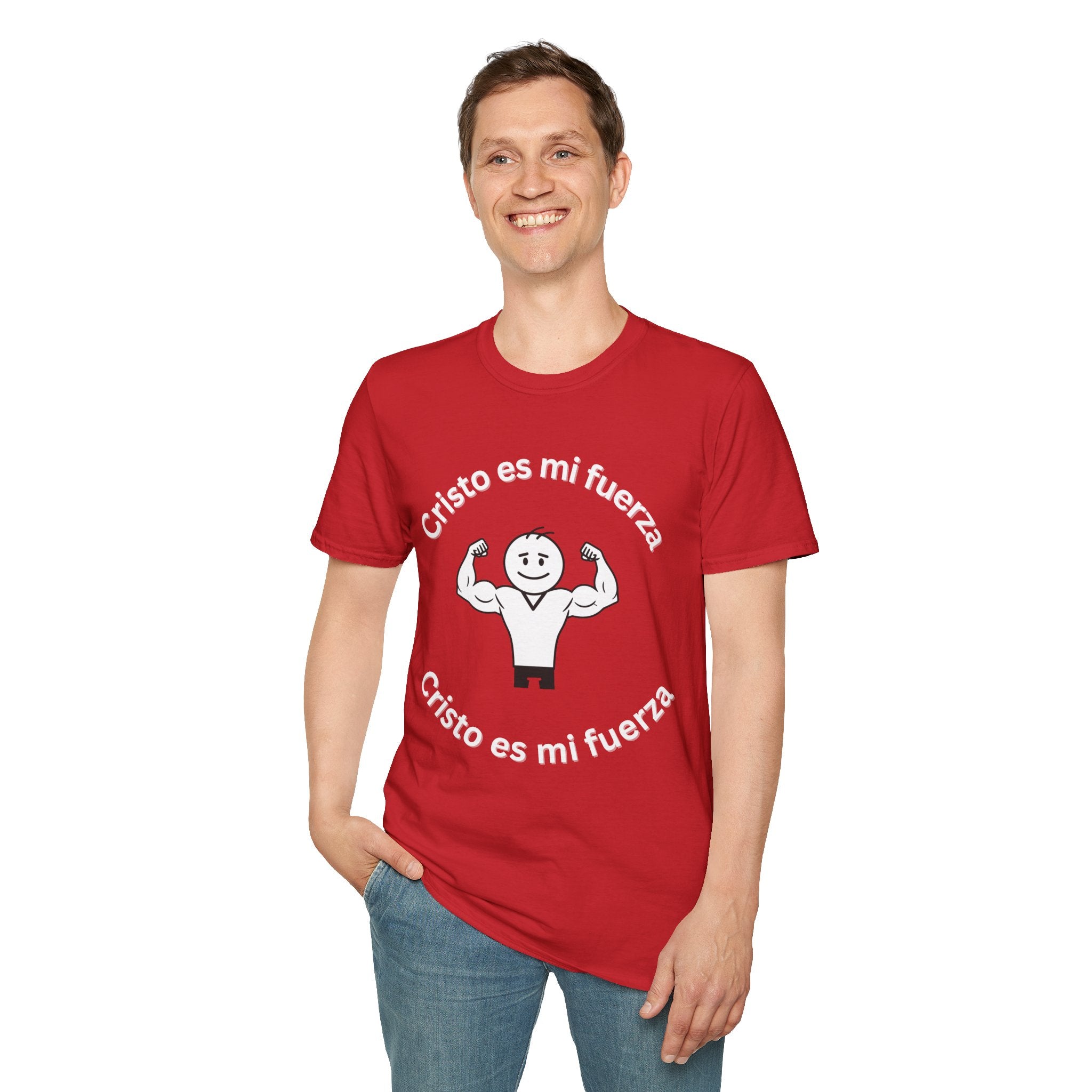Camiseta cristiana de fuerza — Camiseta de entrenamiento de fe "Cristo es mi fuerza"