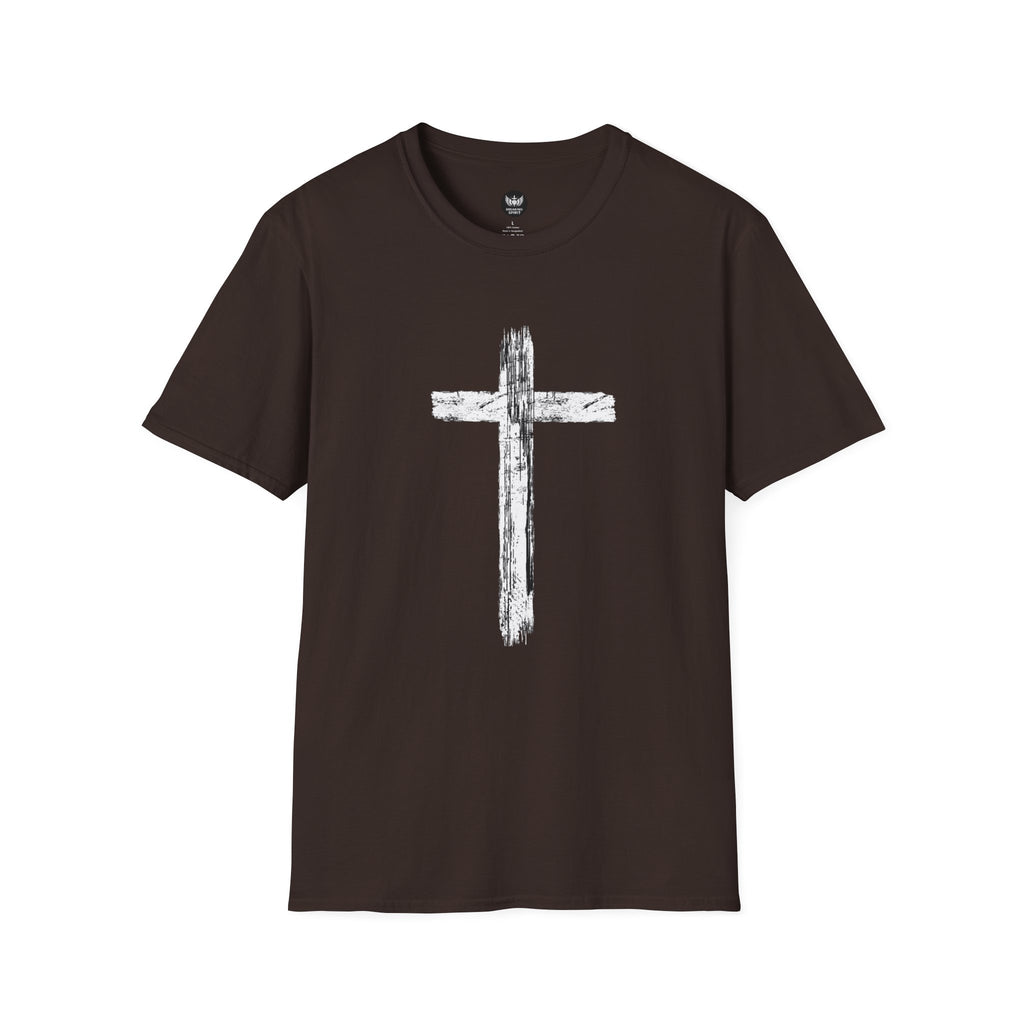 Christian Cross T-Shirt — Minimal Grunge Faith Tee