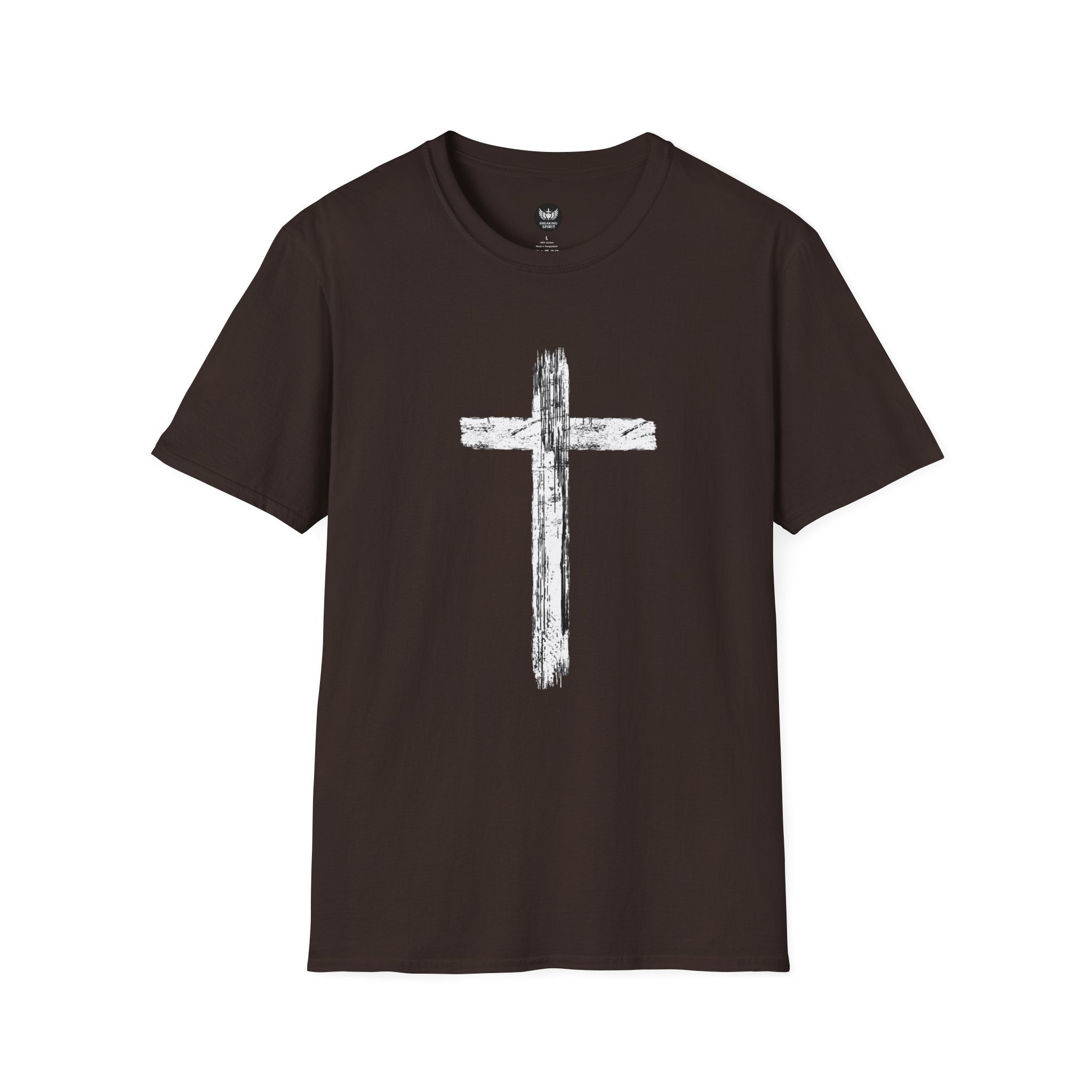 Christian Cross T-Shirt — Minimal Grunge Faith Tee