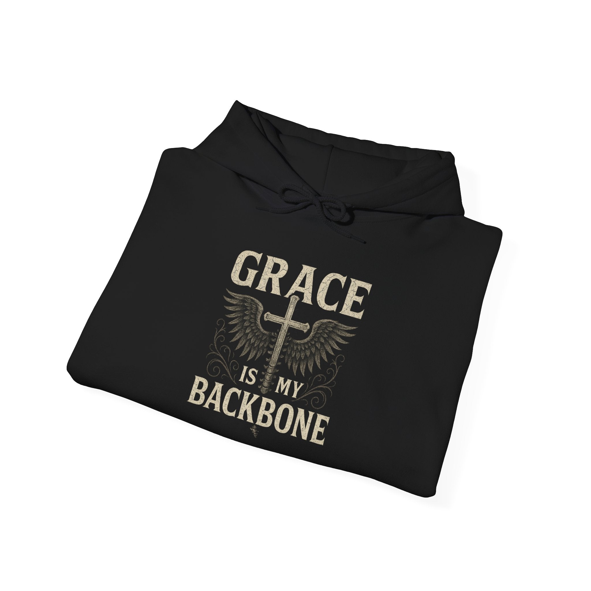 Sudadera con capucha Grace Is My Backbone | Sudadera con capucha con estampado Faith Wings