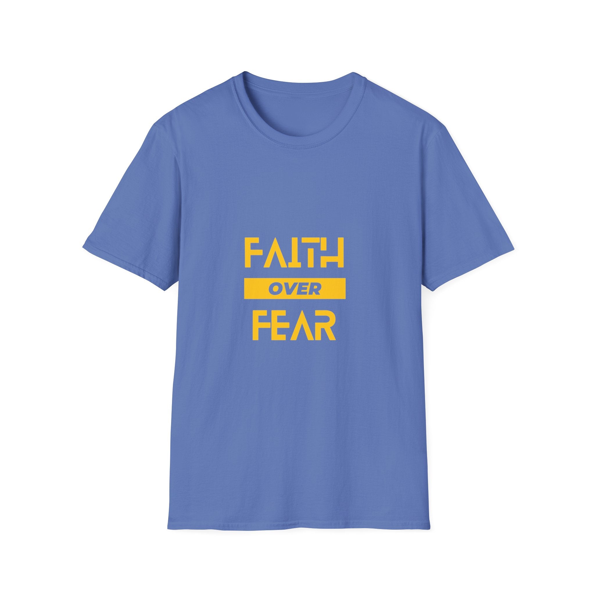 Camiseta "Fe sobre Miedo" | Camiseta Cristiana con Letras Amarillas