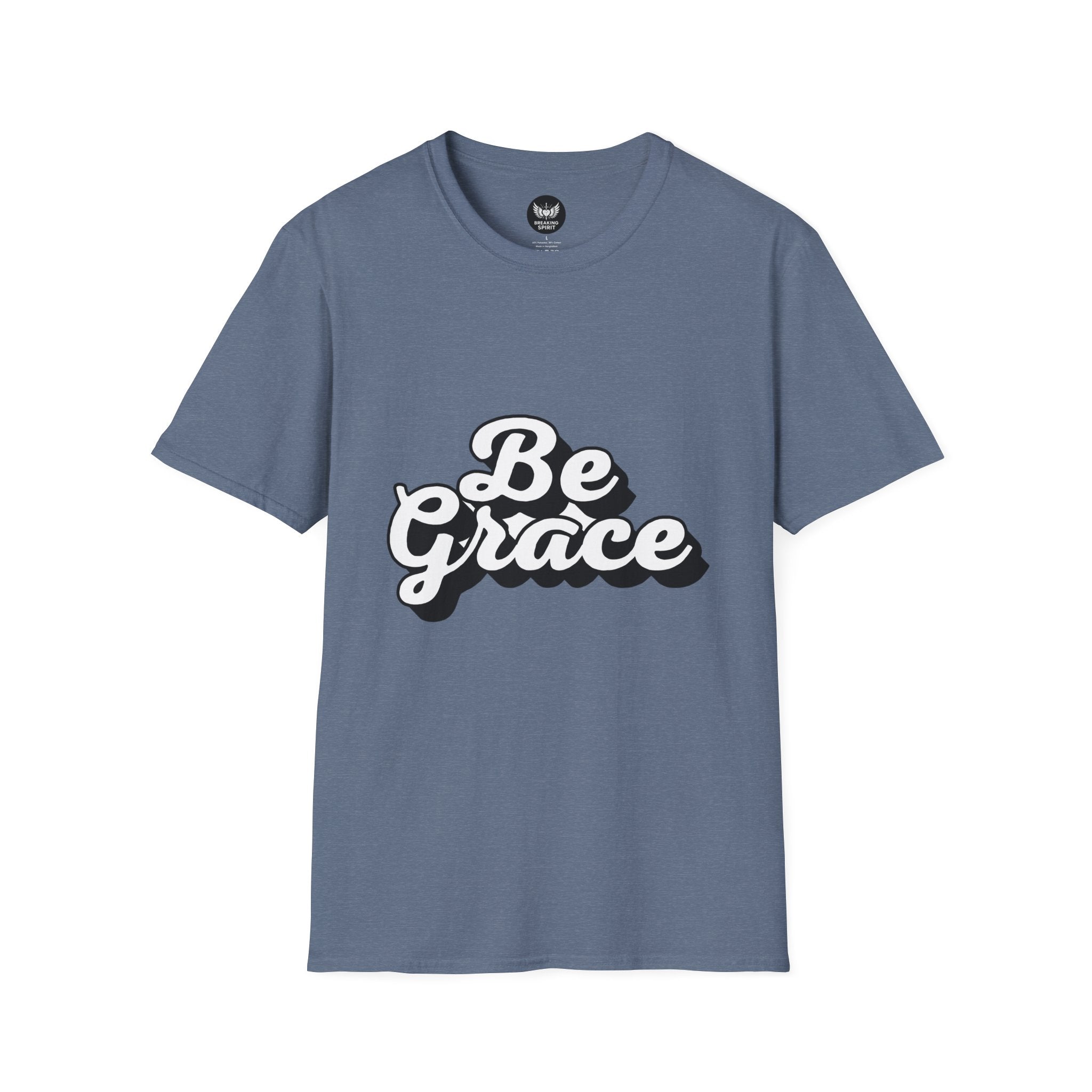 Be Grace script logo T-Shirt | inspirational typography, black white design