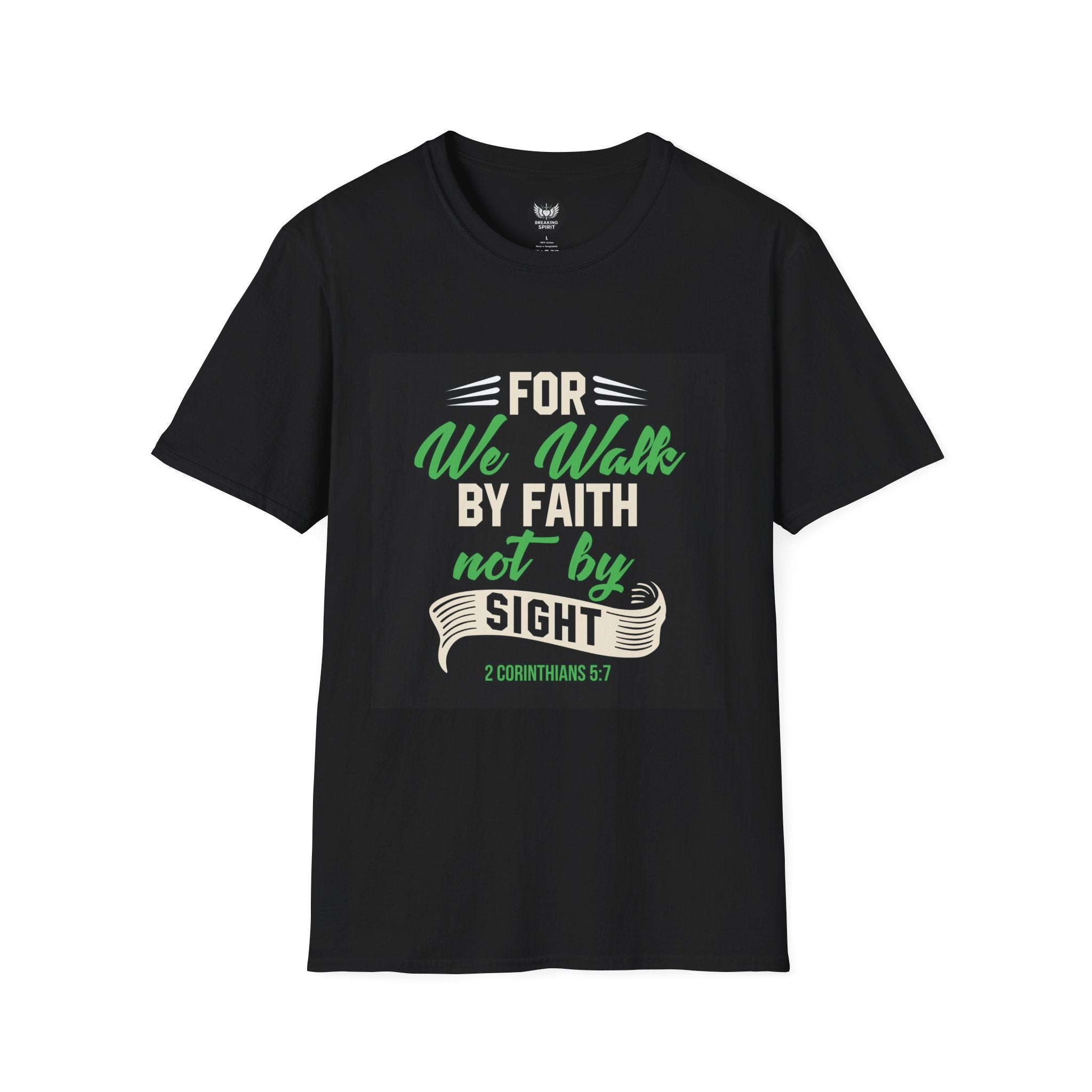 Faith T-Shirt — "For We Walk by Faith Not by Sight" Christian Graphic Tee