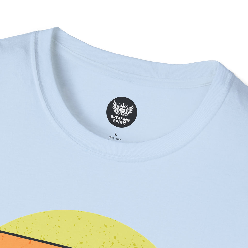 Jesus Saves Tee — Retro Sunset Cross Silhouette Christian T-Shirt