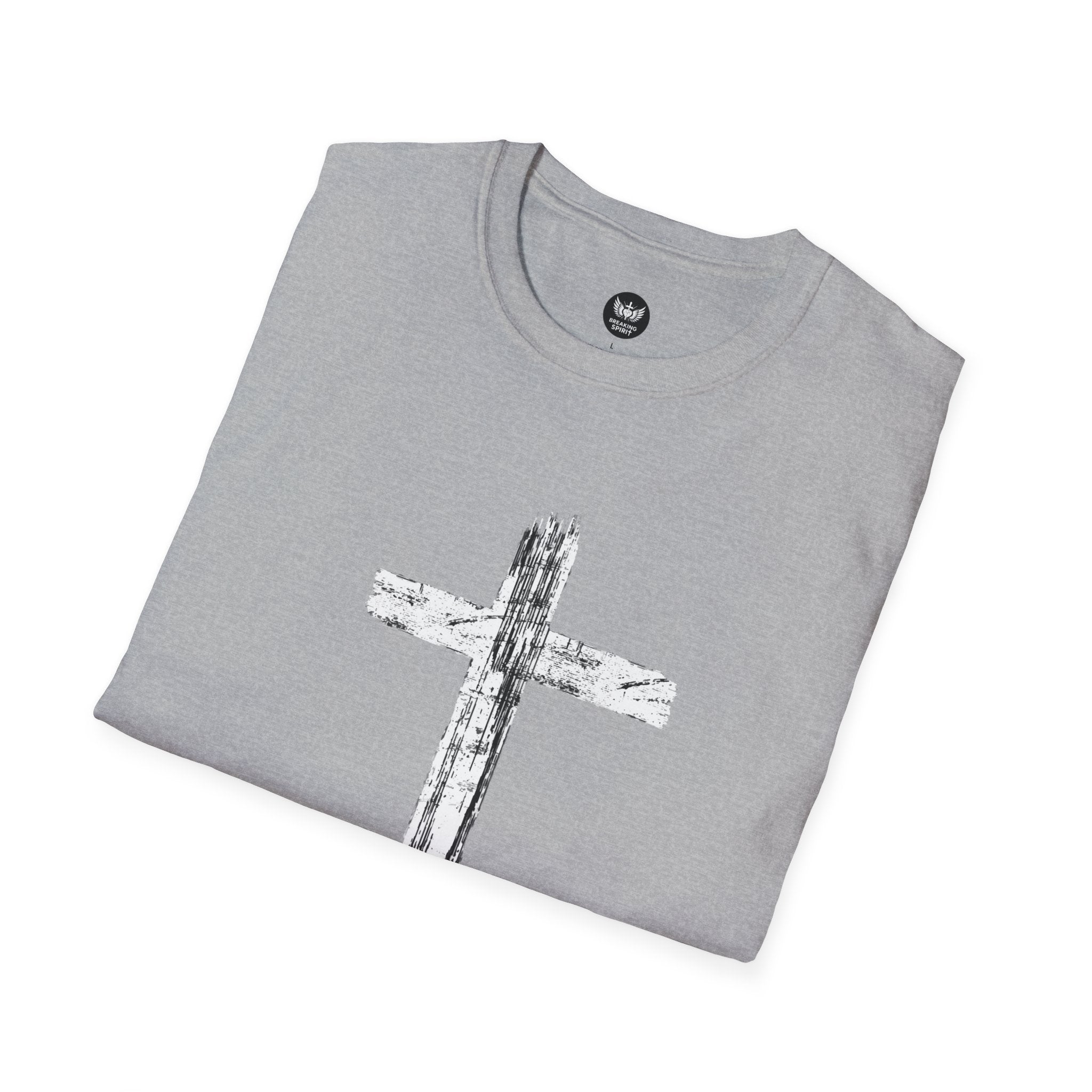 Christian Cross T-Shirt — Minimal Grunge Faith Tee