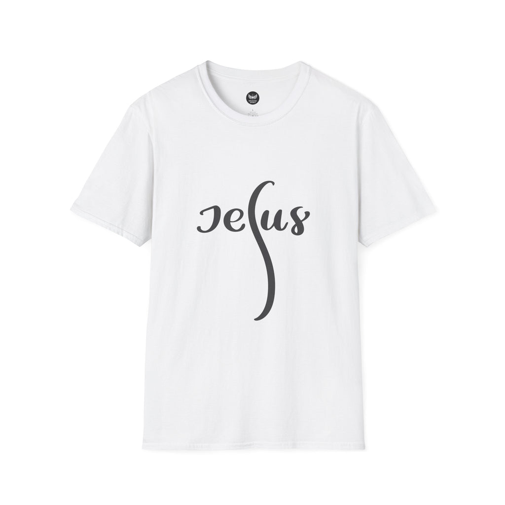 Camiseta con la inscripción "Jesús" — Camiseta minimalista con diseño de fe