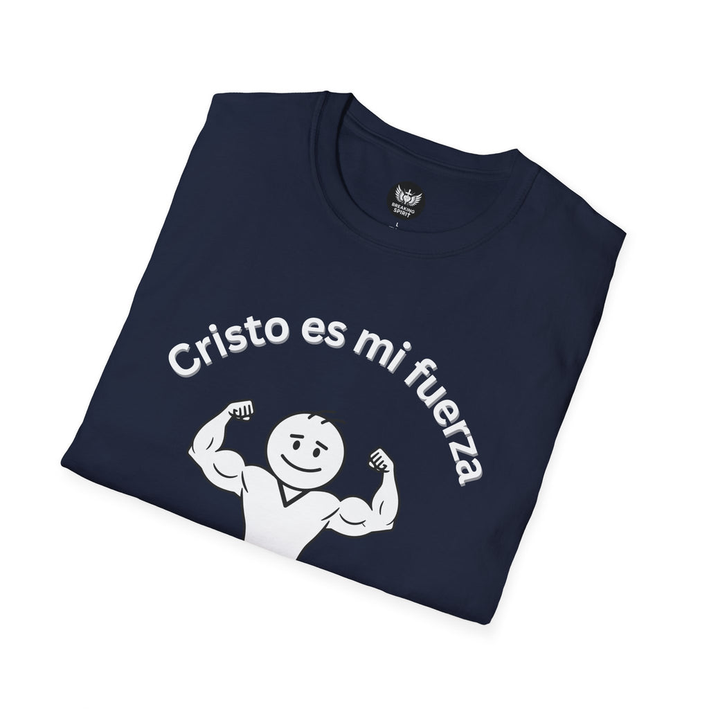 Camiseta cristiana de fuerza — Camiseta de entrenamiento de fe "Cristo es mi fuerza"