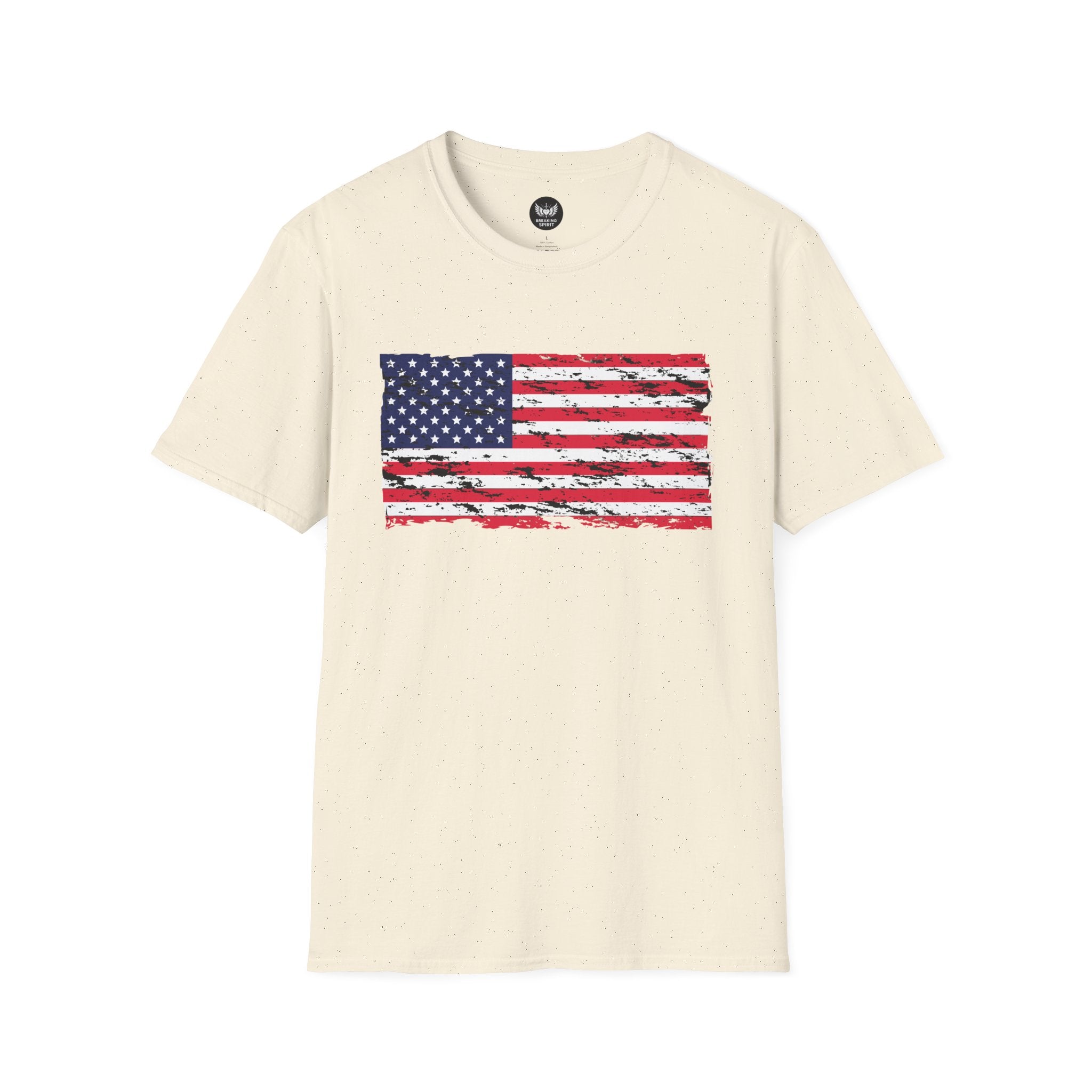 Distressed American Flag T-Shirt — Vintage USA Patriotic Tee