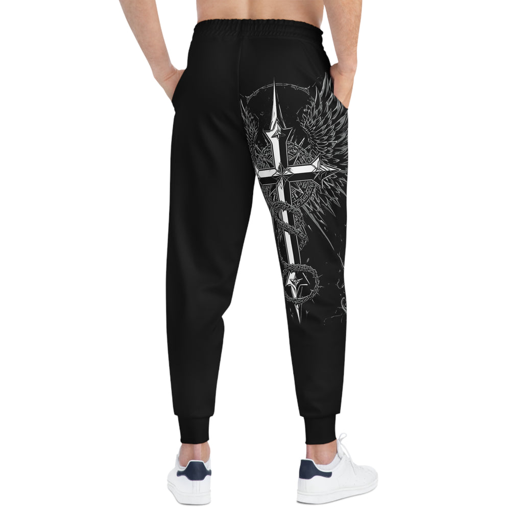 Pantalones de chándal Winged Cross Sword | Pantalones de chándal deportivos AOP