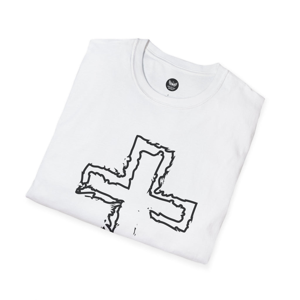 Camiseta gráfica de cruz cristiana — Camiseta minimalista de fe para la iglesia, Pascua y uso diario