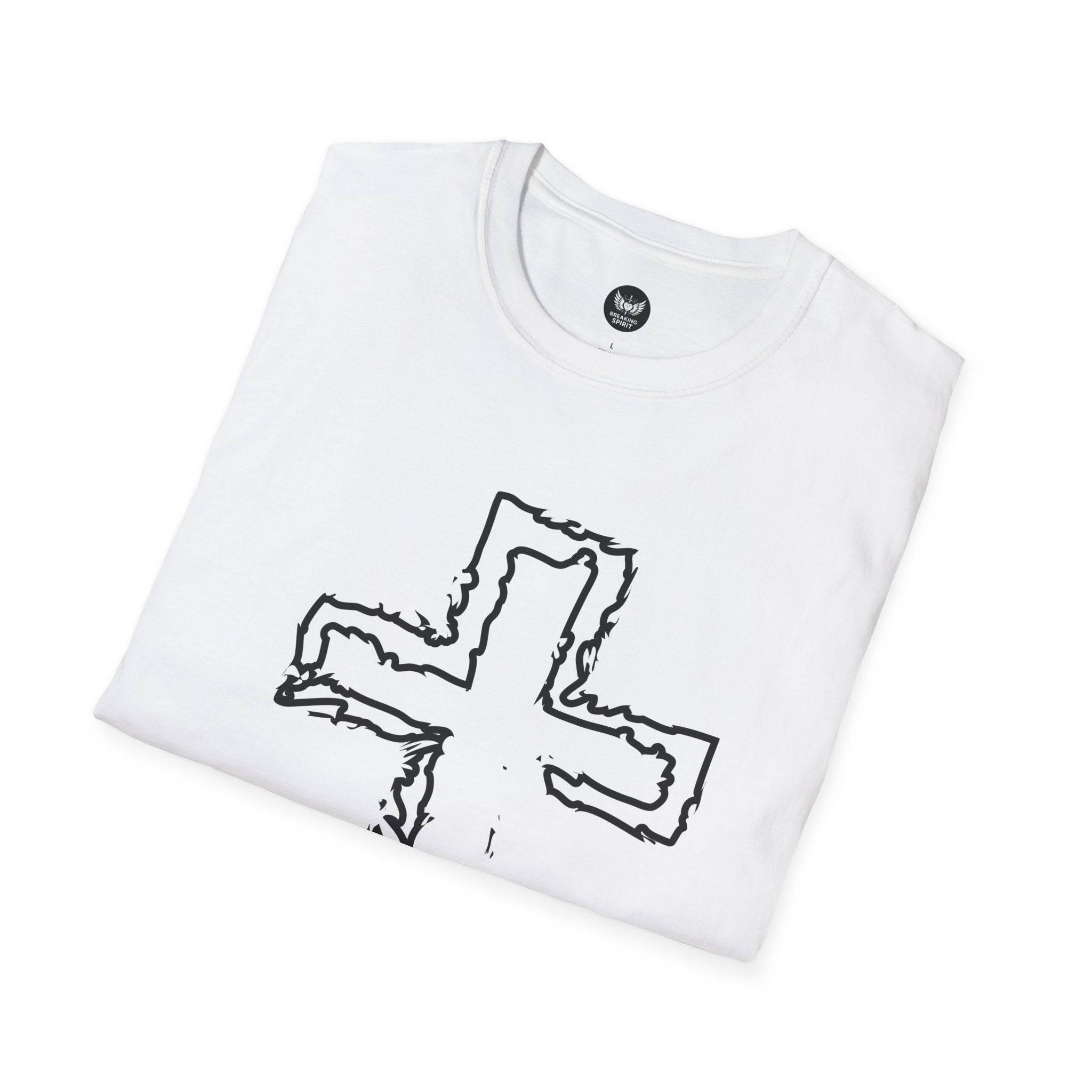 Christian Cross Graphic T-Shirt — Minimal Faith Tee for Church, Easter & Everyday Wear