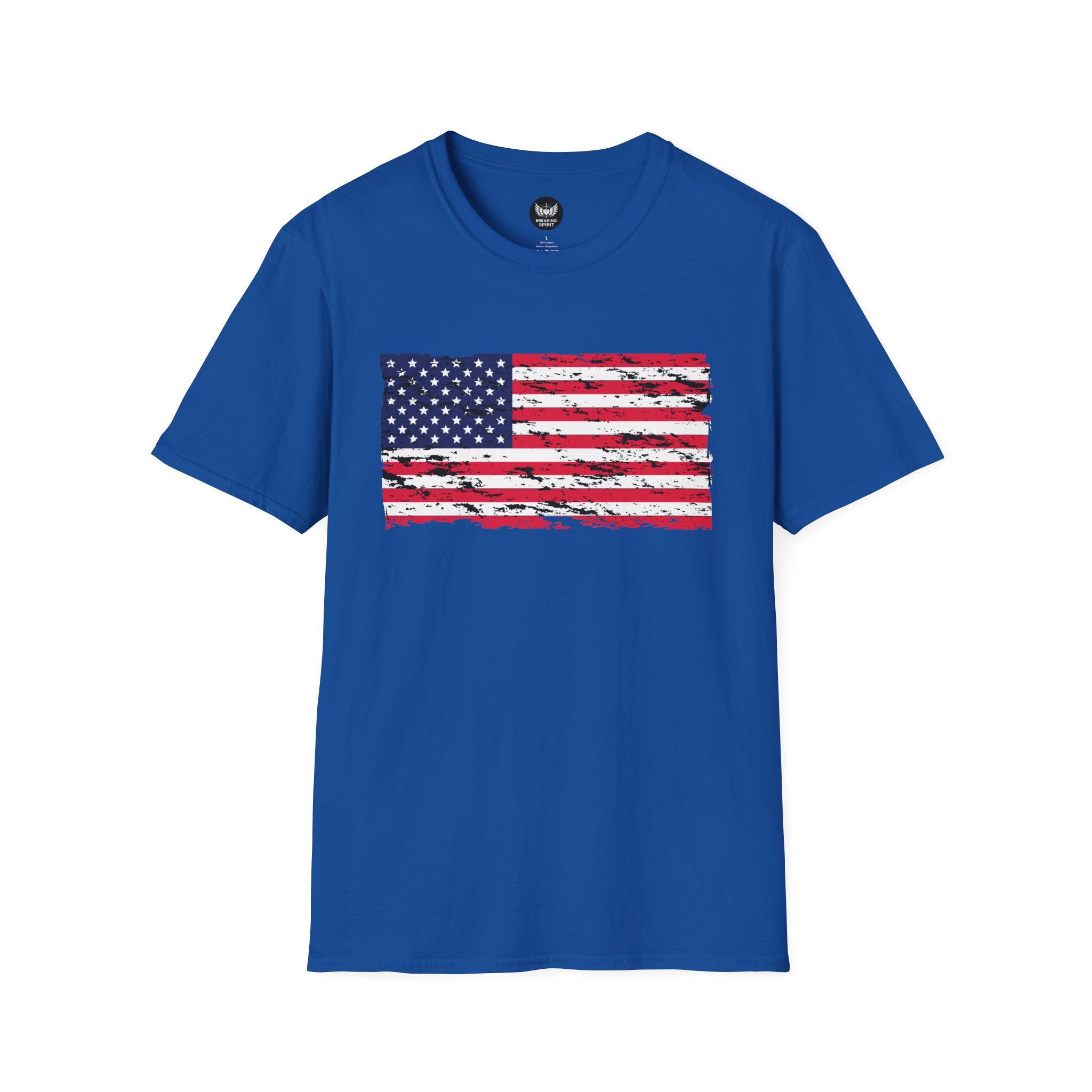 Distressed American Flag T-Shirt — Vintage USA Patriotic Tee