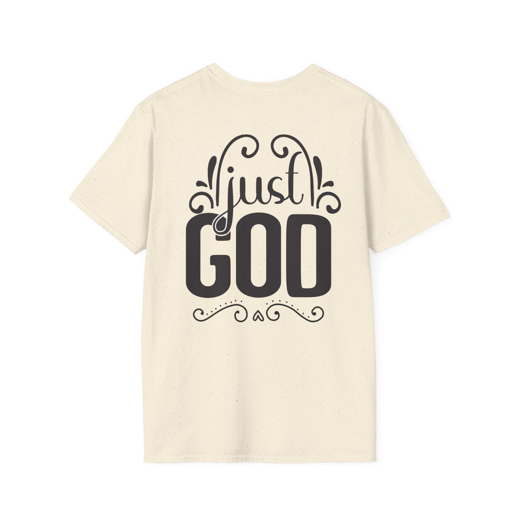 Christian T-Shirt — "Just God" Cross Faith Tee