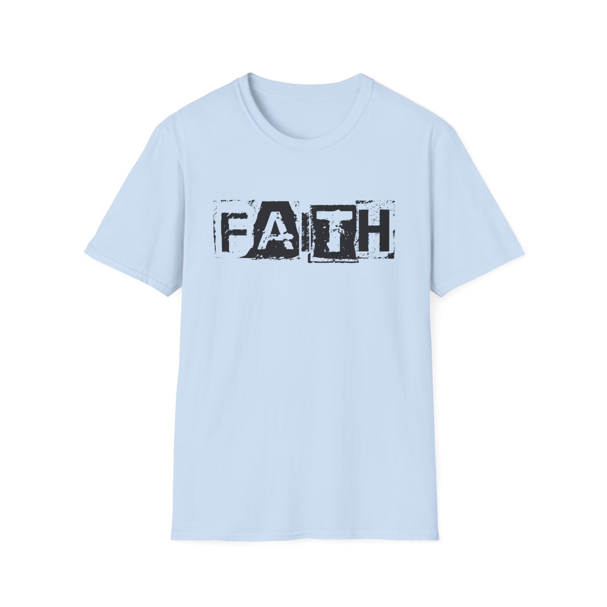 Faith Distressed Block T-Shirt — Christian Inspirational Graphic Tee