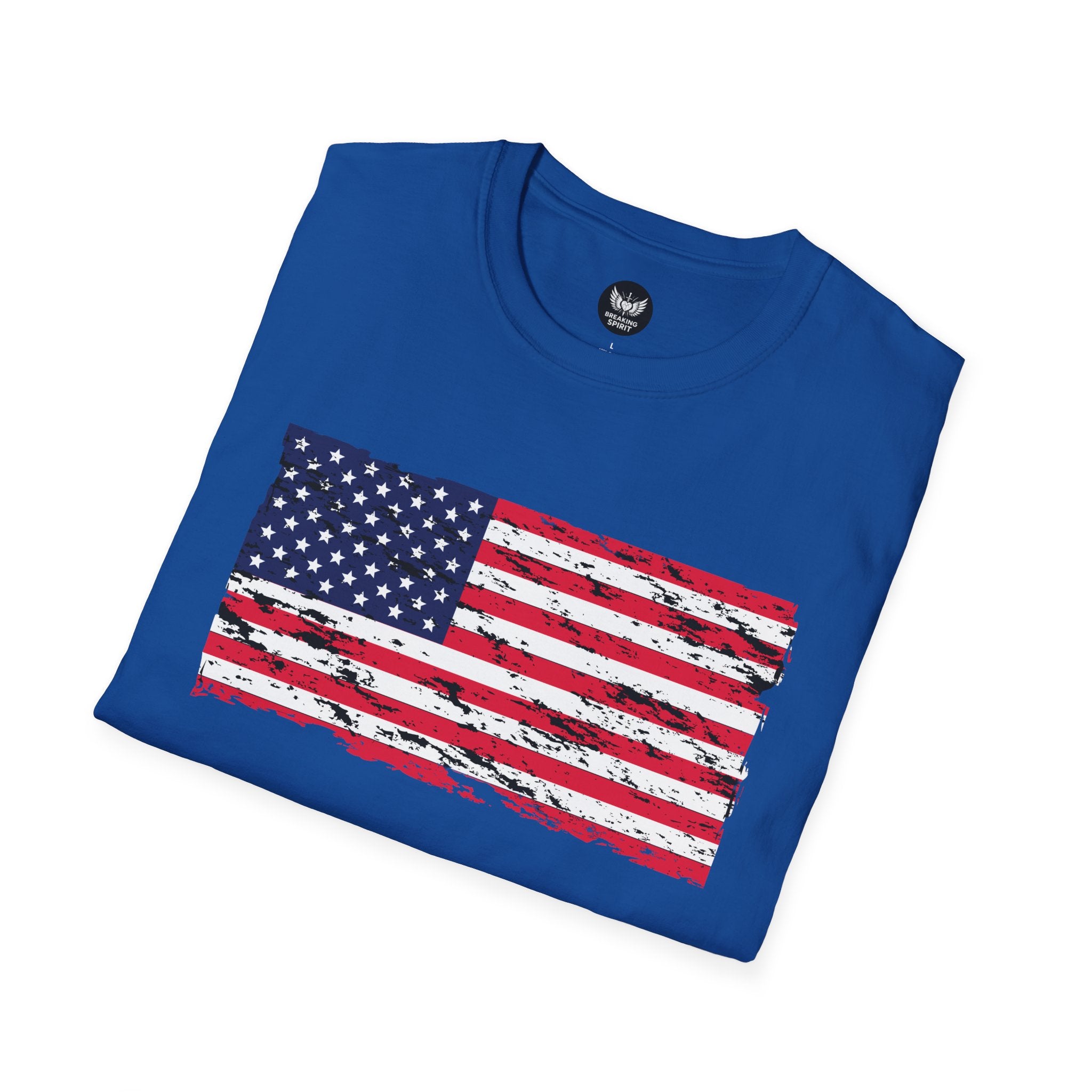 Distressed American Flag T-Shirt — Vintage USA Patriotic Tee