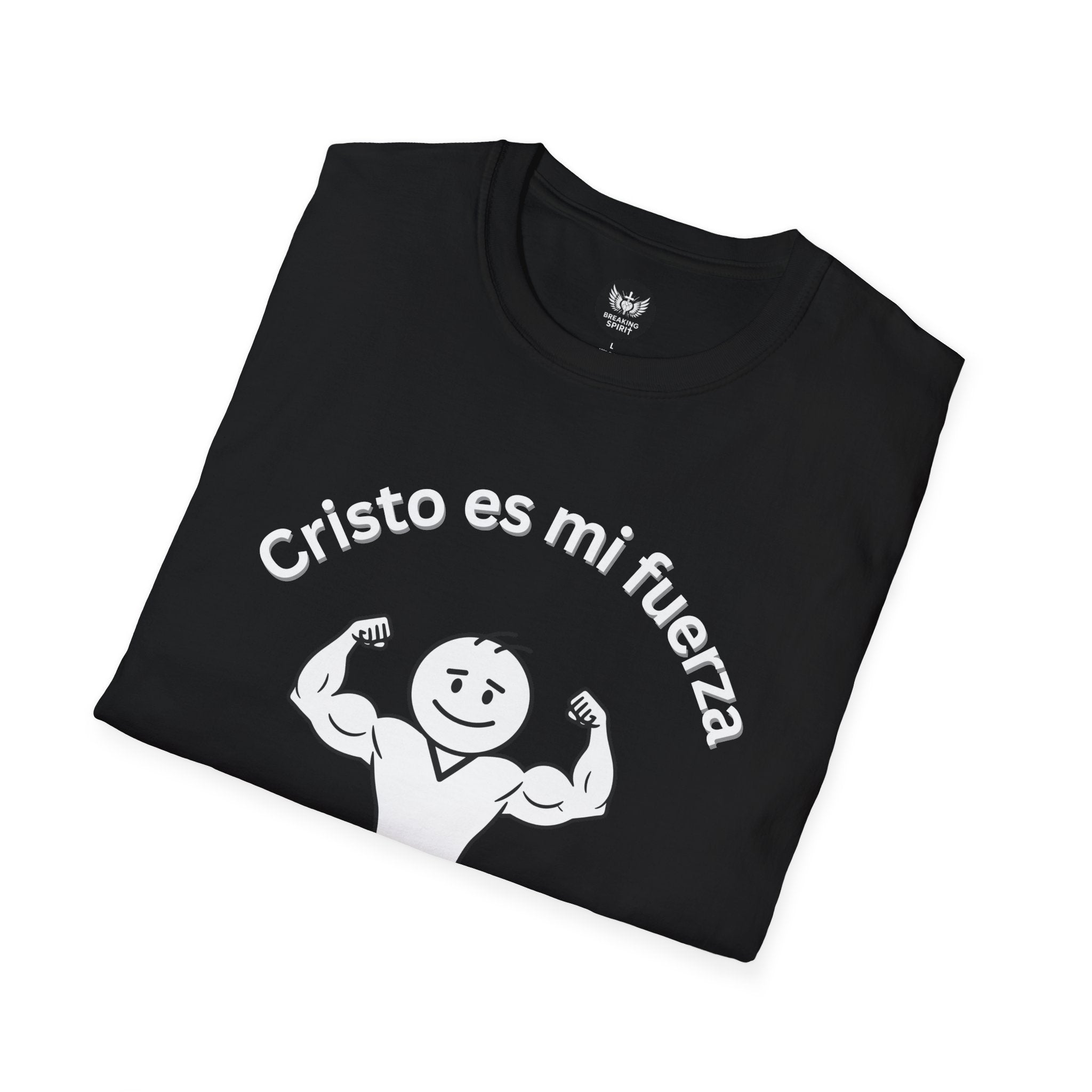 Camiseta cristiana de fuerza — Camiseta de entrenamiento de fe "Cristo es mi fuerza"