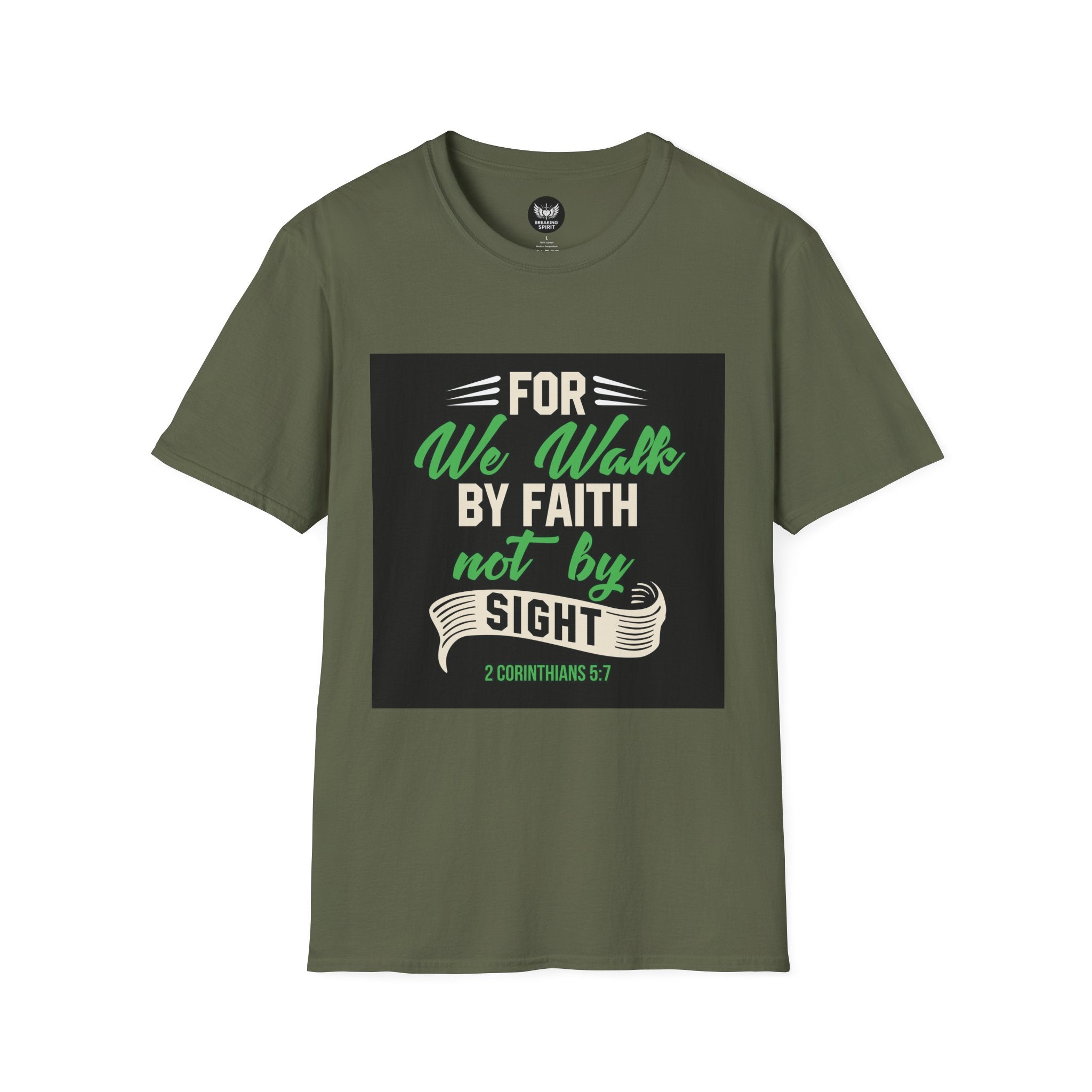 Faith T-Shirt — "For We Walk by Faith Not by Sight" Christian Graphic Tee