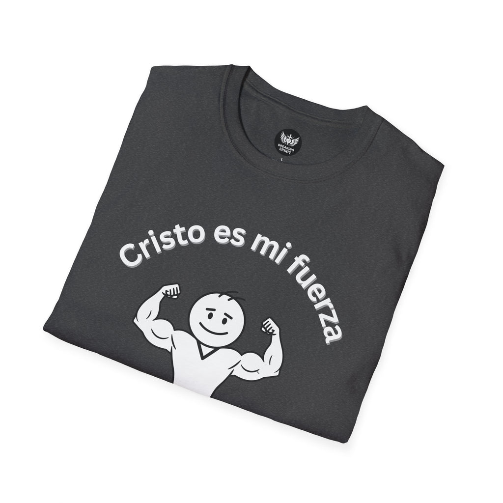 Camiseta cristiana de fuerza — Camiseta de entrenamiento de fe "Cristo es mi fuerza"