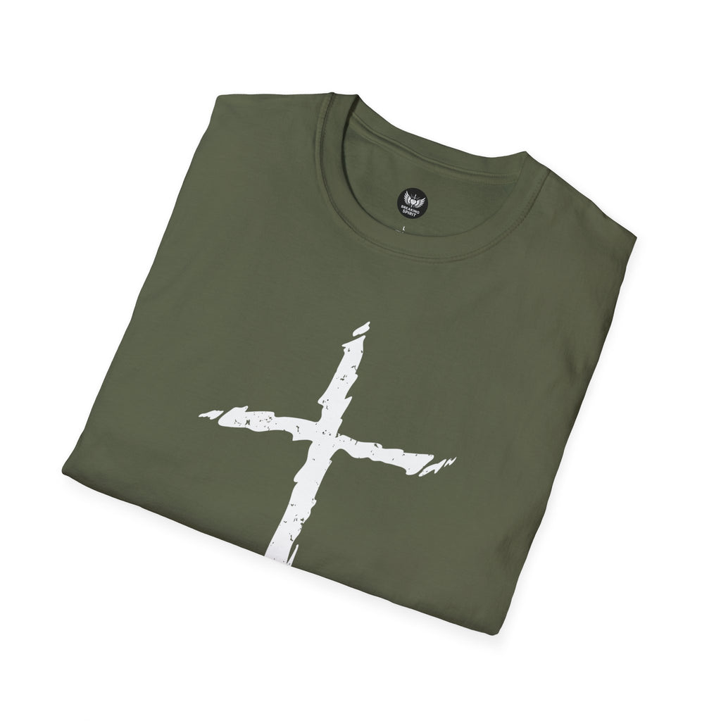 Camiseta Cruzada Pincelada — Camiseta Minimalista de Fe Cristiana