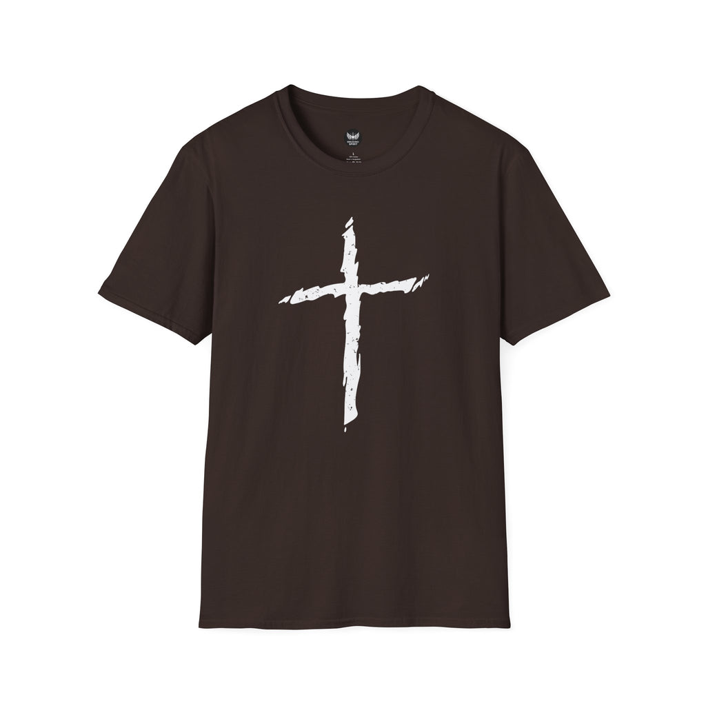 Camiseta Cruzada Pincelada — Camiseta Minimalista de Fe Cristiana