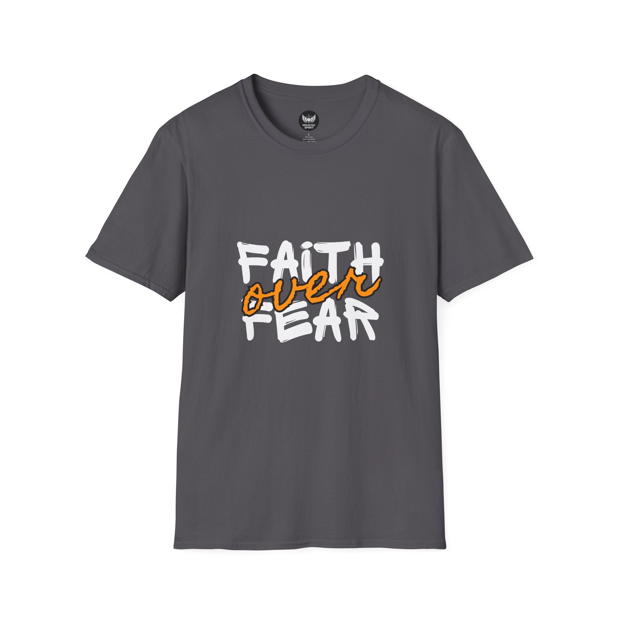 Camiseta Fe sobre Miedo | Tipografía Cristiana Inspiradora