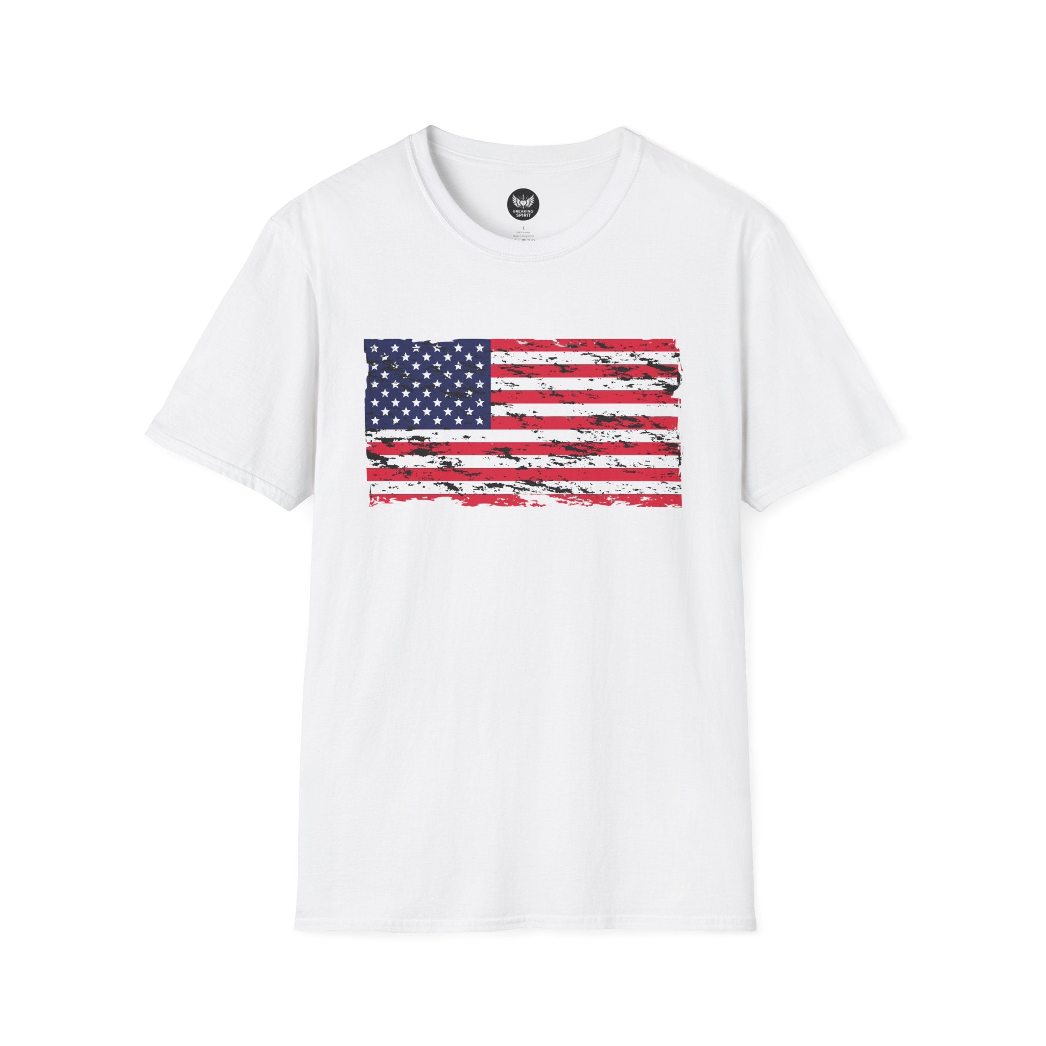 Distressed American Flag T-Shirt — Vintage USA Patriotic Tee