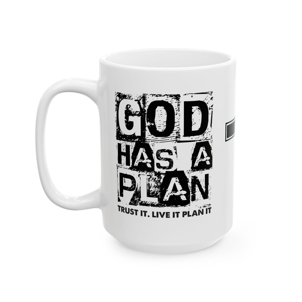 Faith Cross Ceramic Mug — "God Has a Plan" Inspirational Coffee Cup (11oz/15oz)