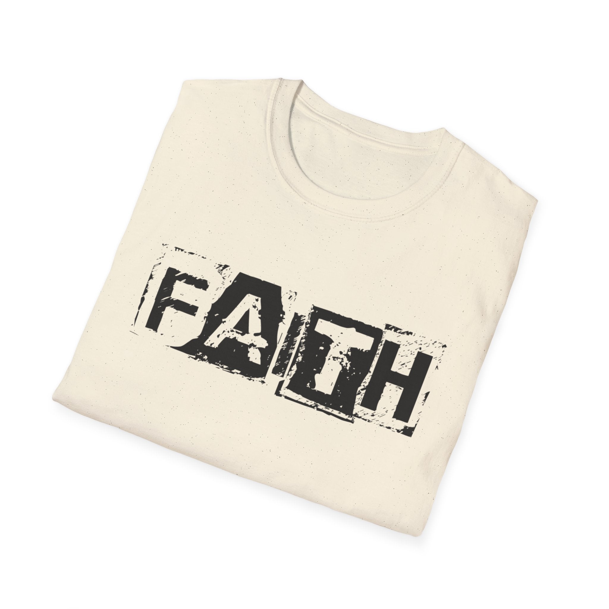 Camiseta Faith Distressed de Bloque — Camiseta Cristiana Gráfica Inspiradora
