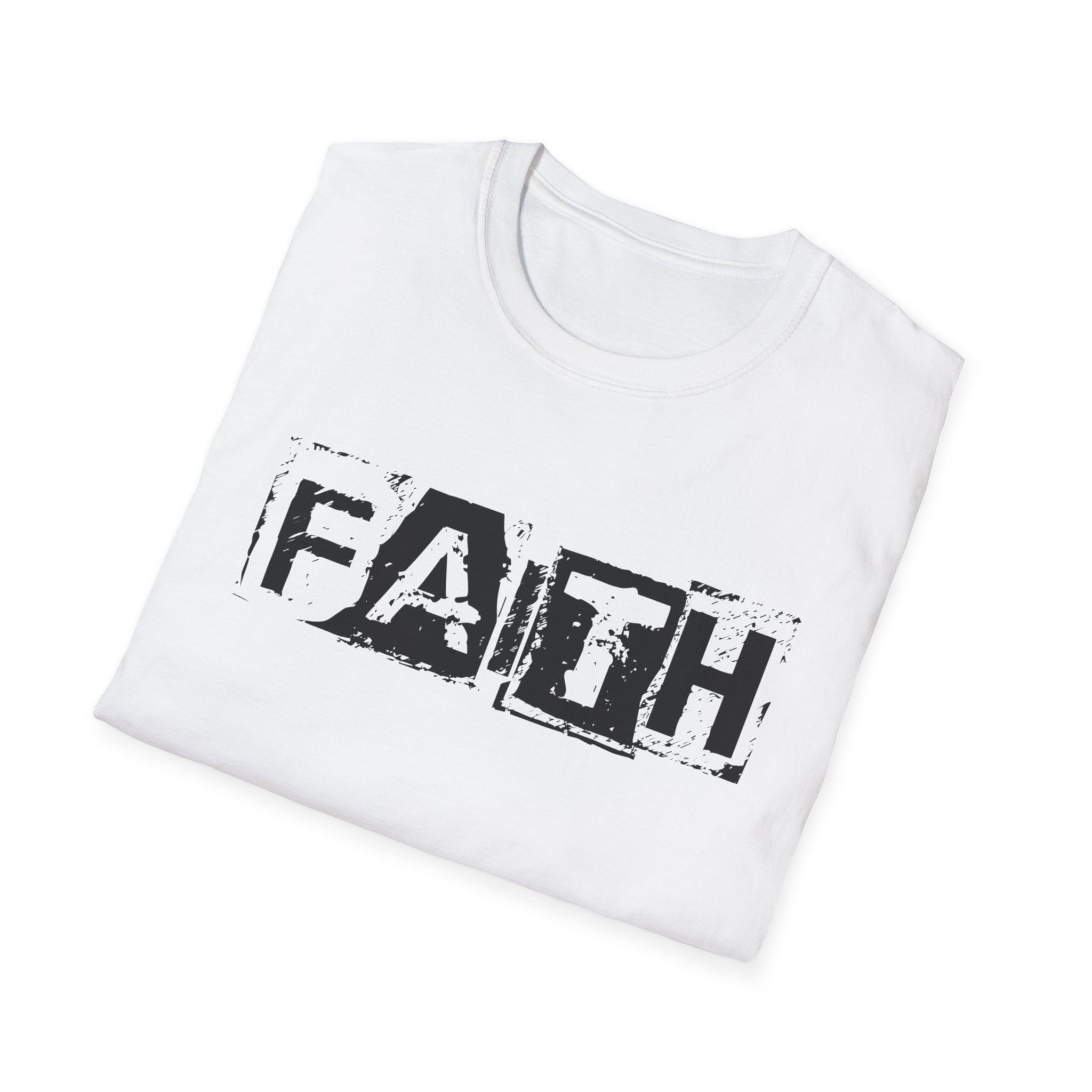 Faith Distressed Block T-Shirt — Christian Inspirational Graphic Tee