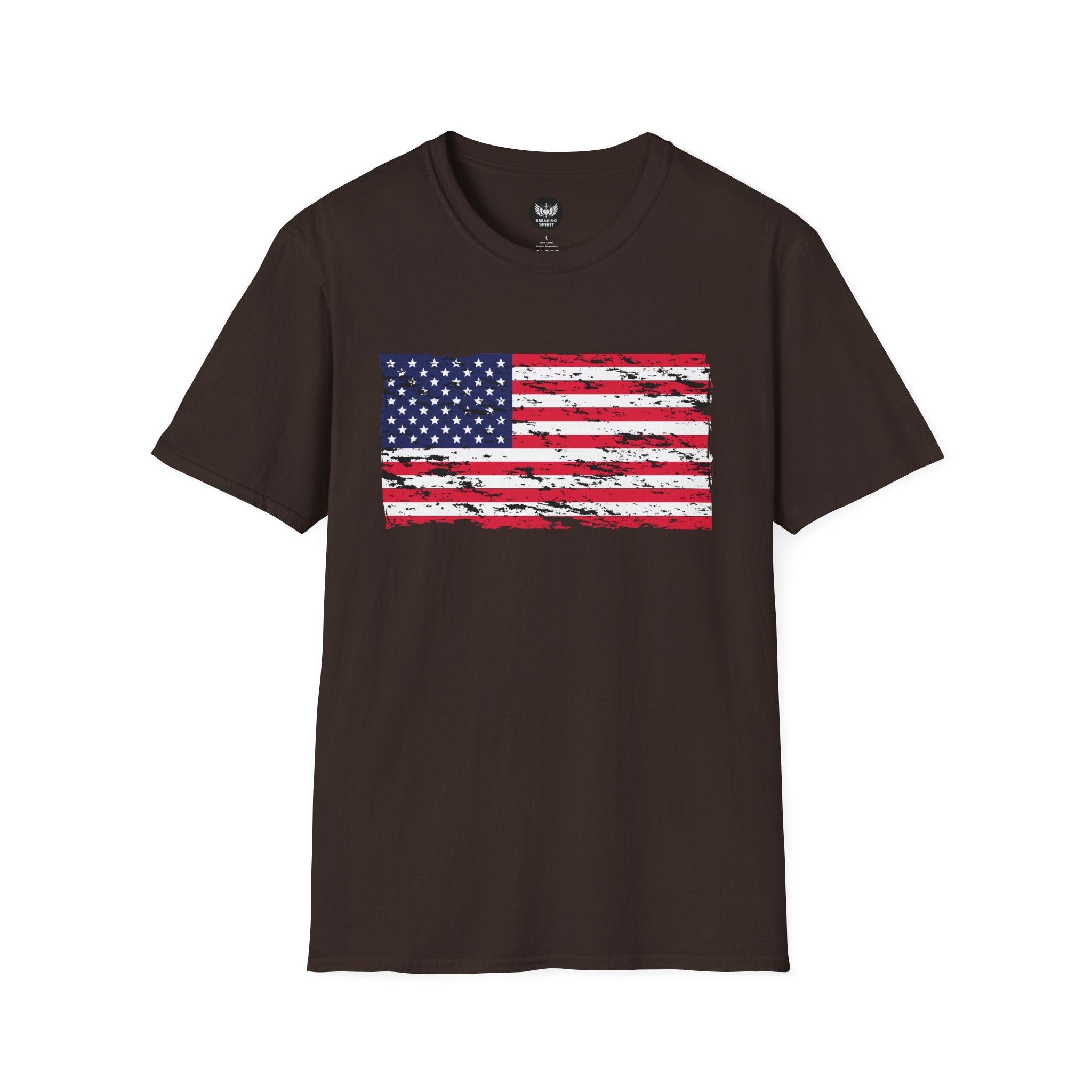 Distressed American Flag T-Shirt — Vintage USA Patriotic Tee