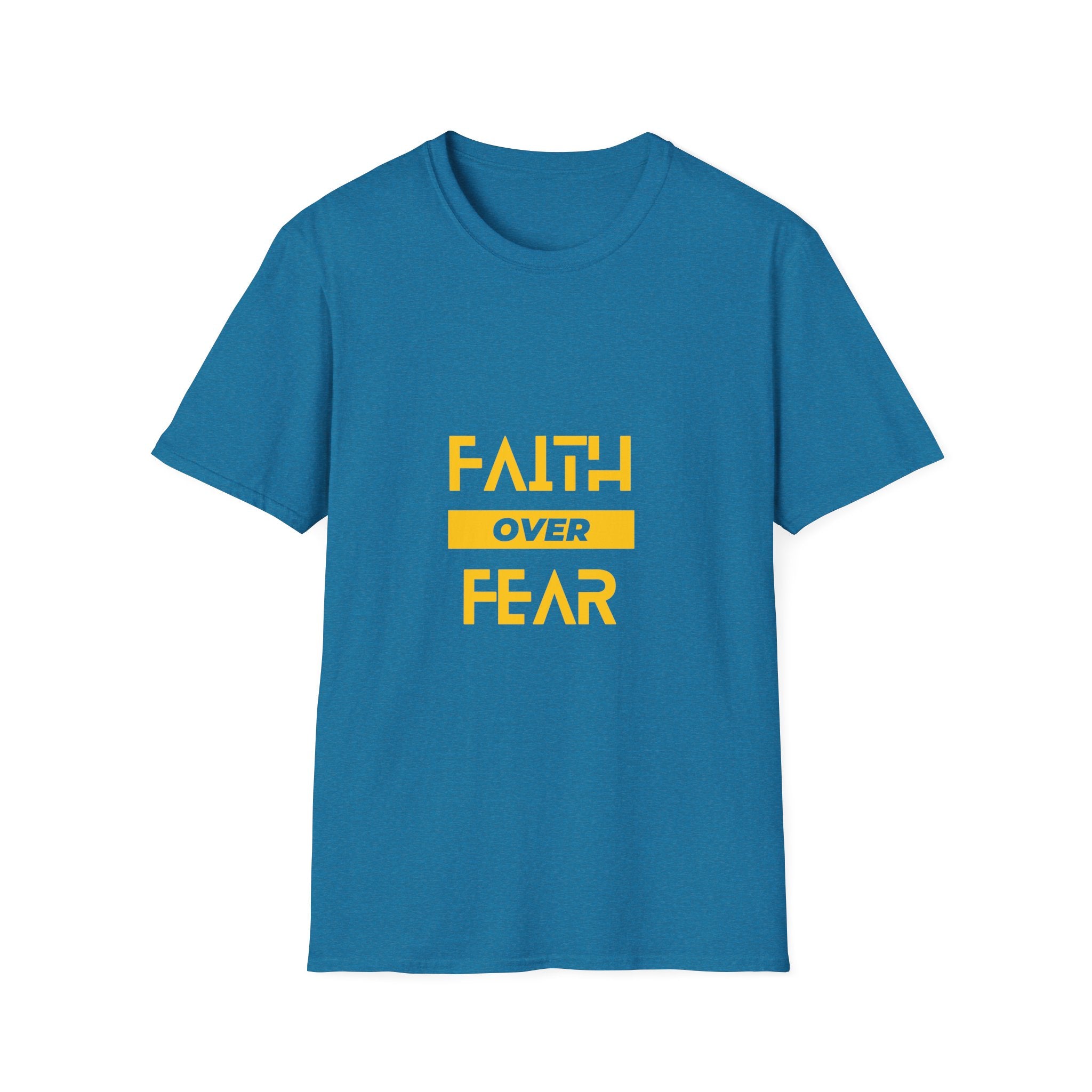 Camiseta "Fe sobre Miedo" | Camiseta Cristiana con Letras Amarillas