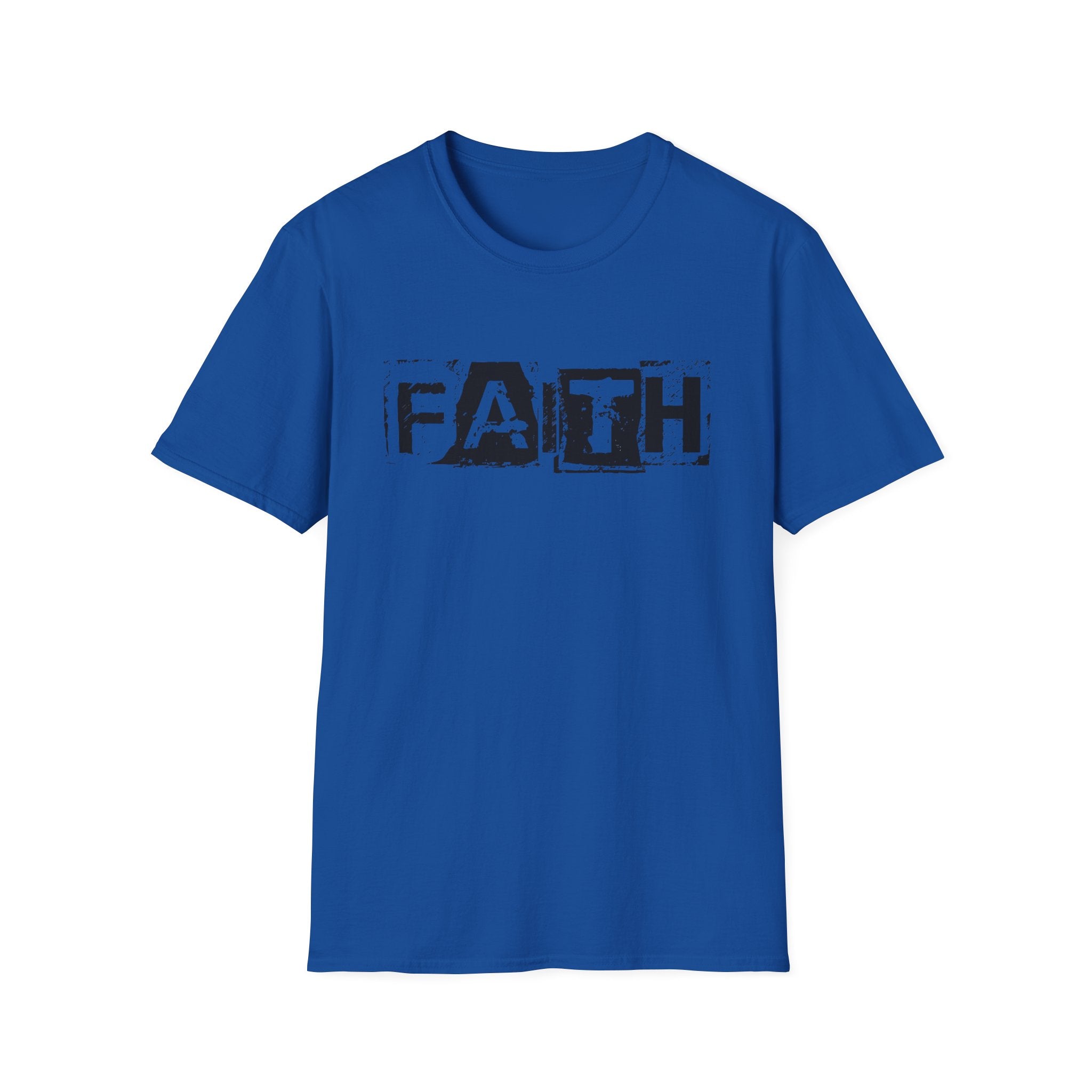 Faith Distressed Block T-Shirt — Christian Inspirational Graphic Tee