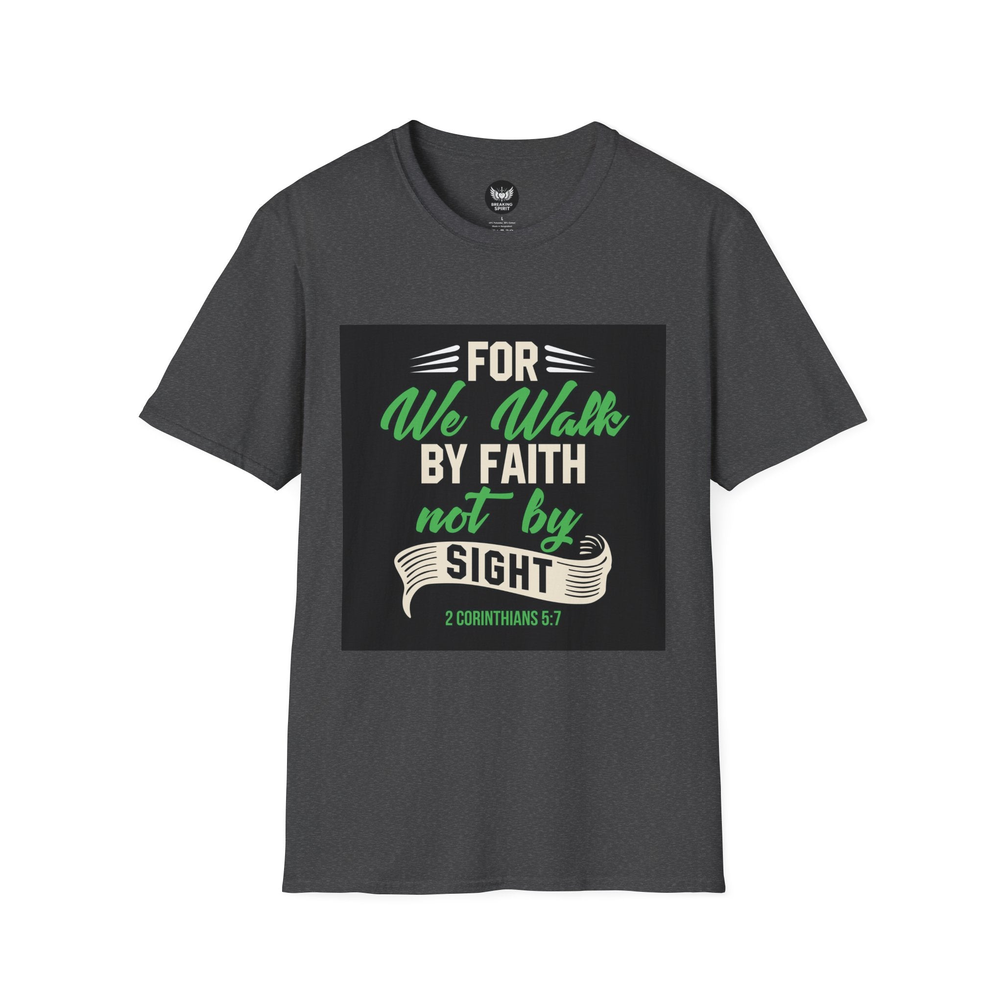 Faith T-Shirt — "For We Walk by Faith Not by Sight" Christian Graphic Tee