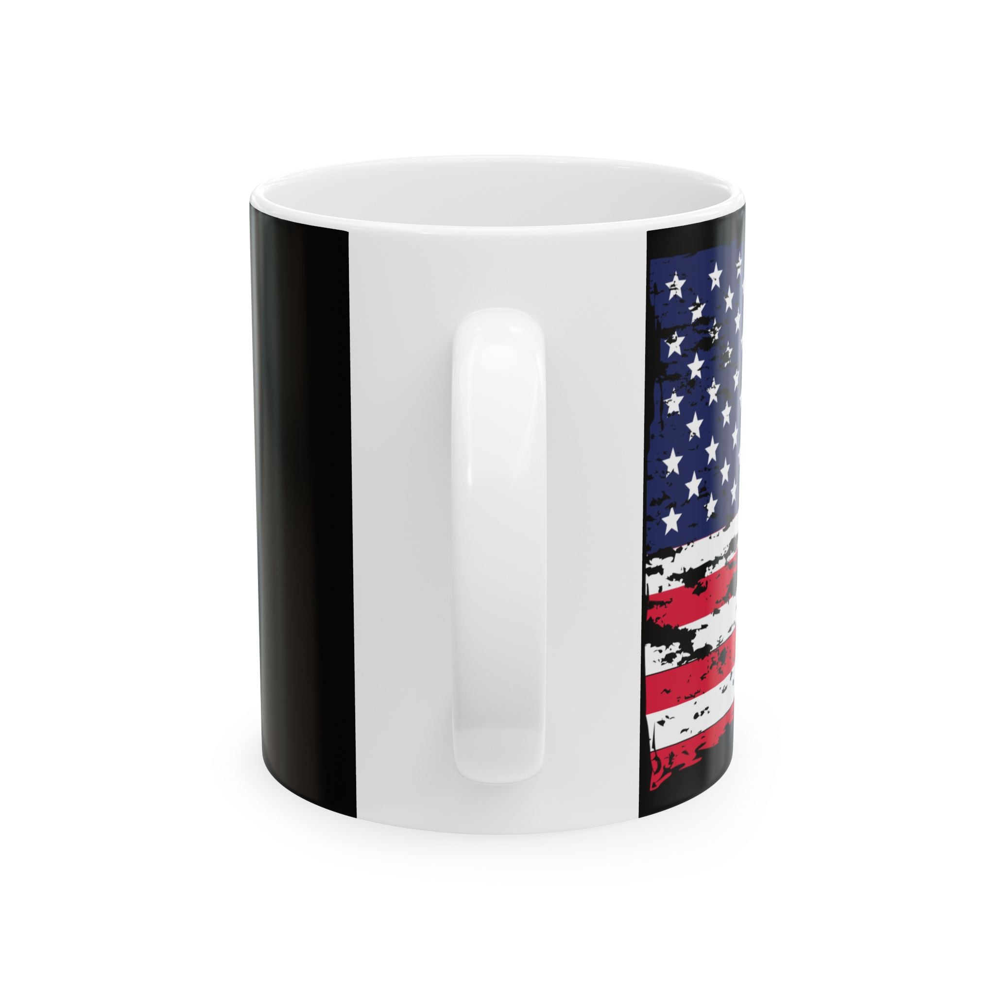Distressed American Flag Ceramic Mug — Patriotic Coffee Cup (11oz & 15oz)