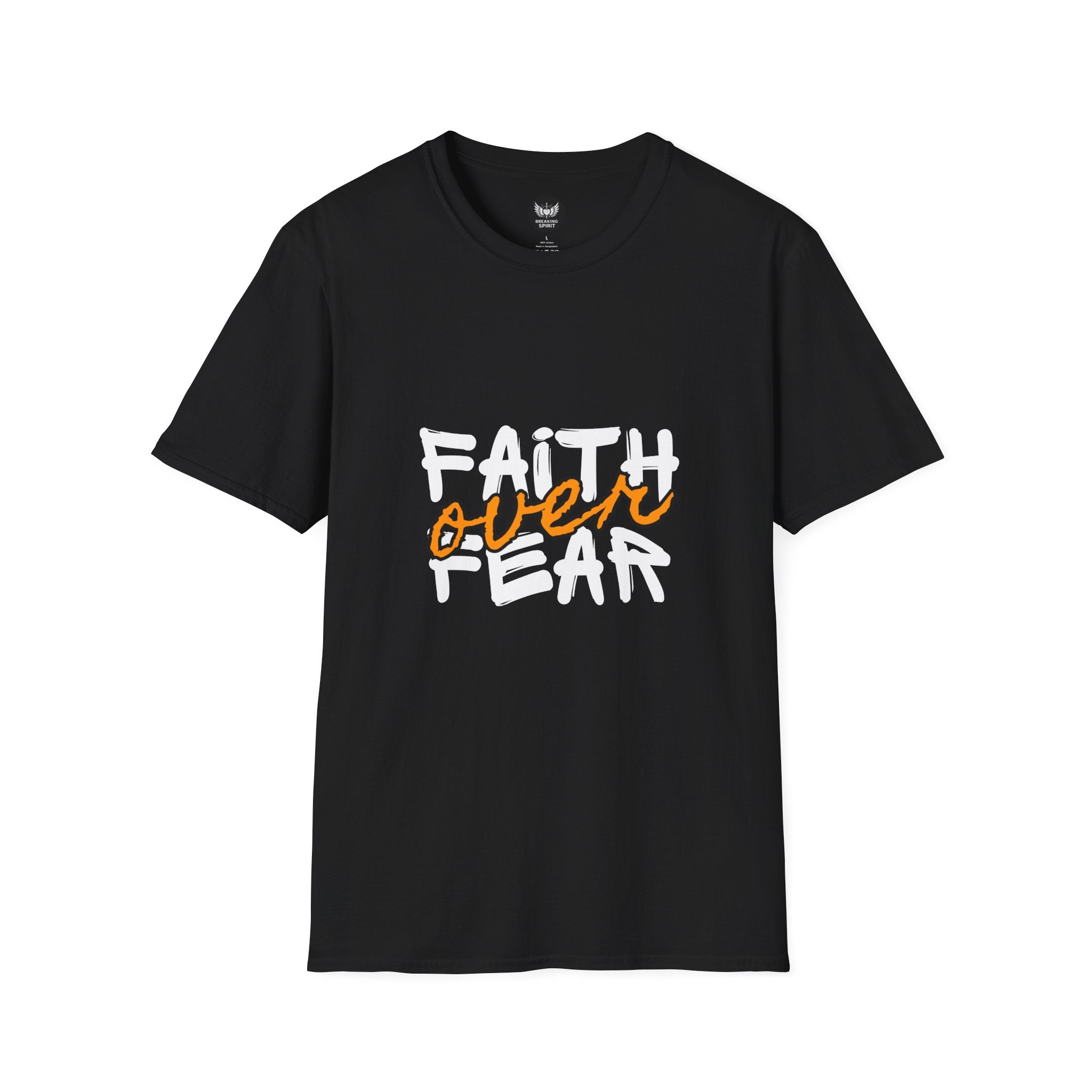 Camiseta Fe sobre Miedo | Tipografía Cristiana Inspiradora