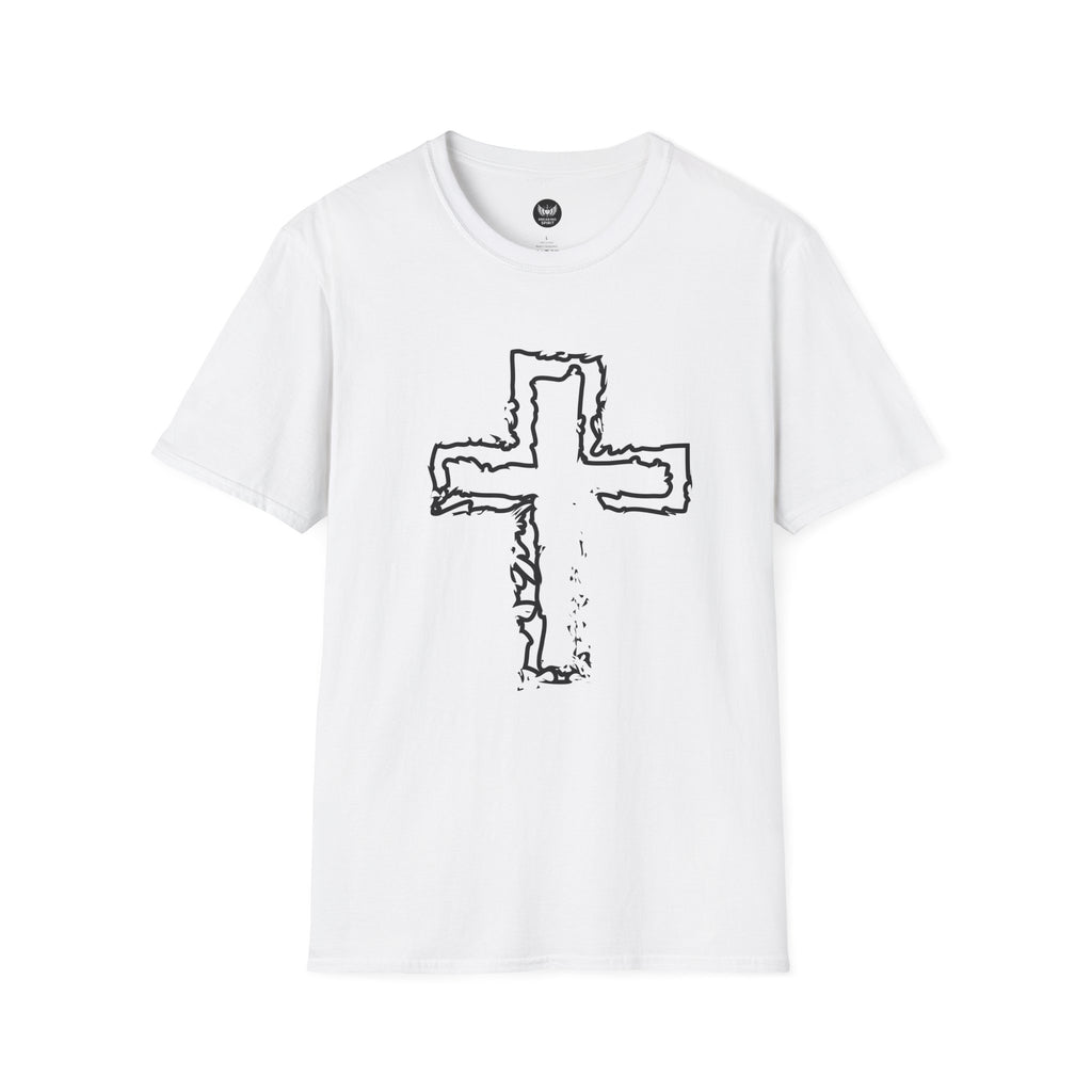 Camiseta gráfica de cruz cristiana — Camiseta minimalista de fe para la iglesia, Pascua y uso diario