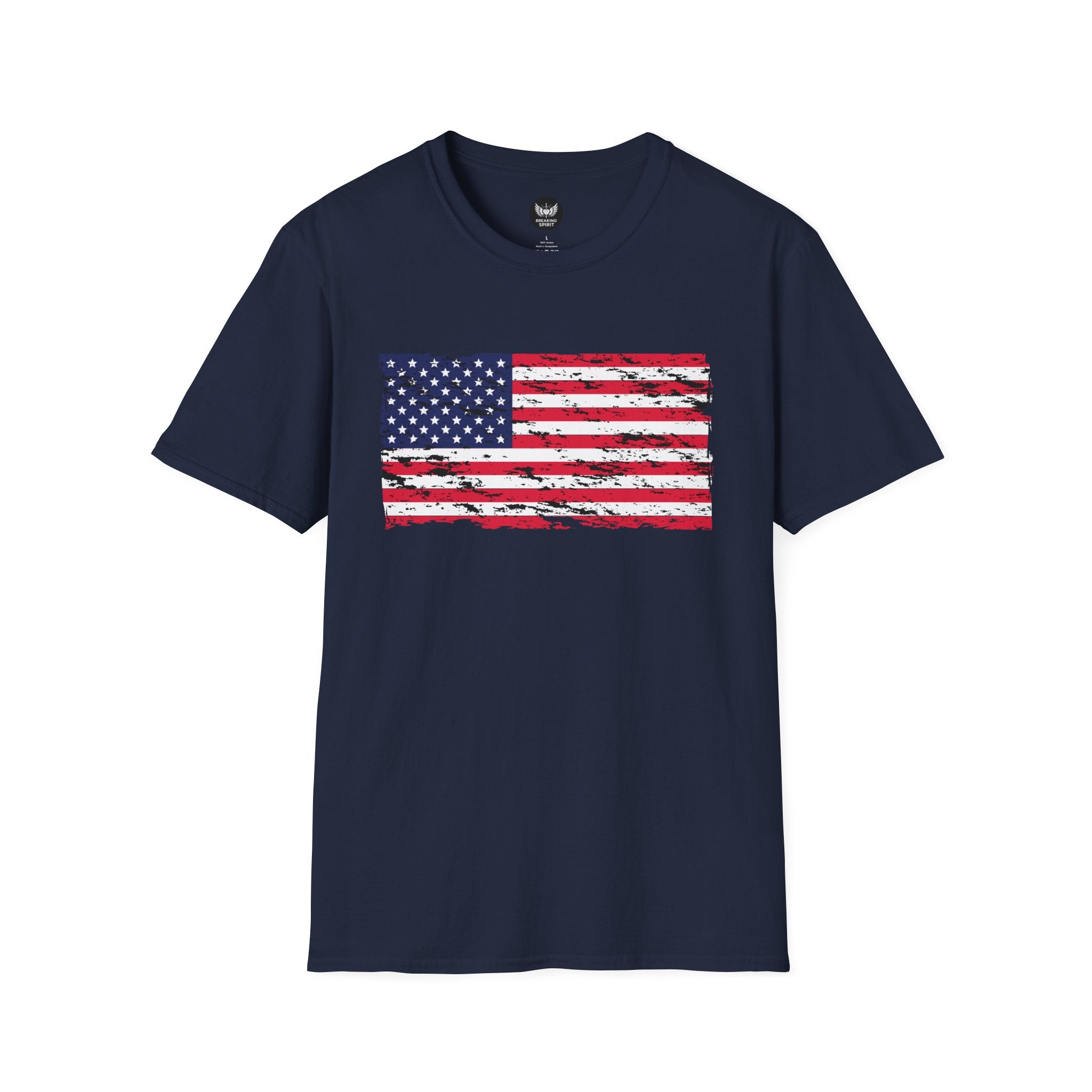 Distressed American Flag T-Shirt — Vintage USA Patriotic Tee
