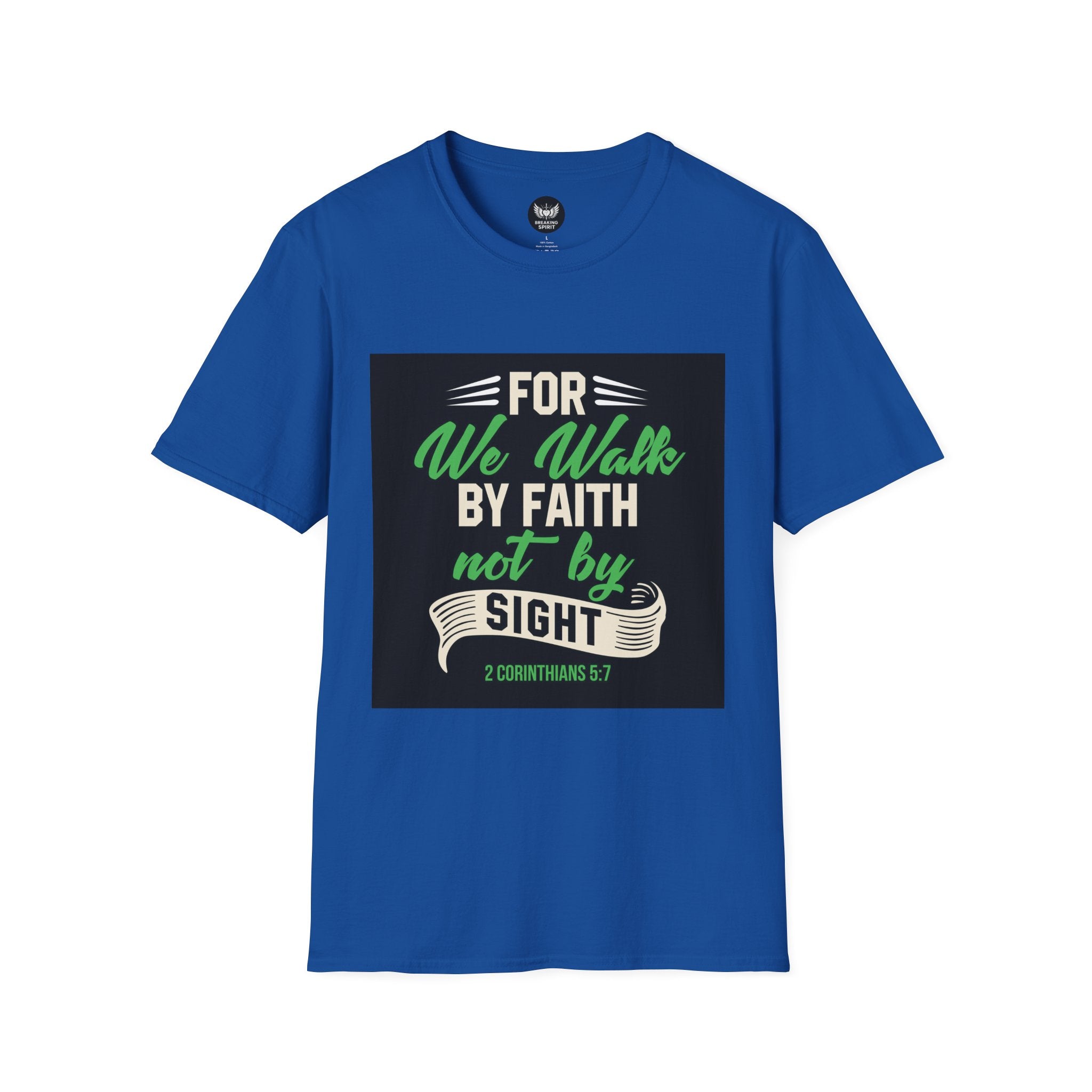 Faith T-Shirt — "For We Walk by Faith Not by Sight" Christian Graphic Tee