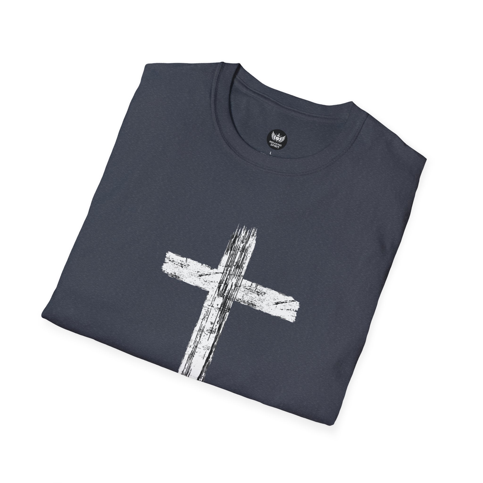 Christian Cross T-Shirt — Minimal Grunge Faith Tee